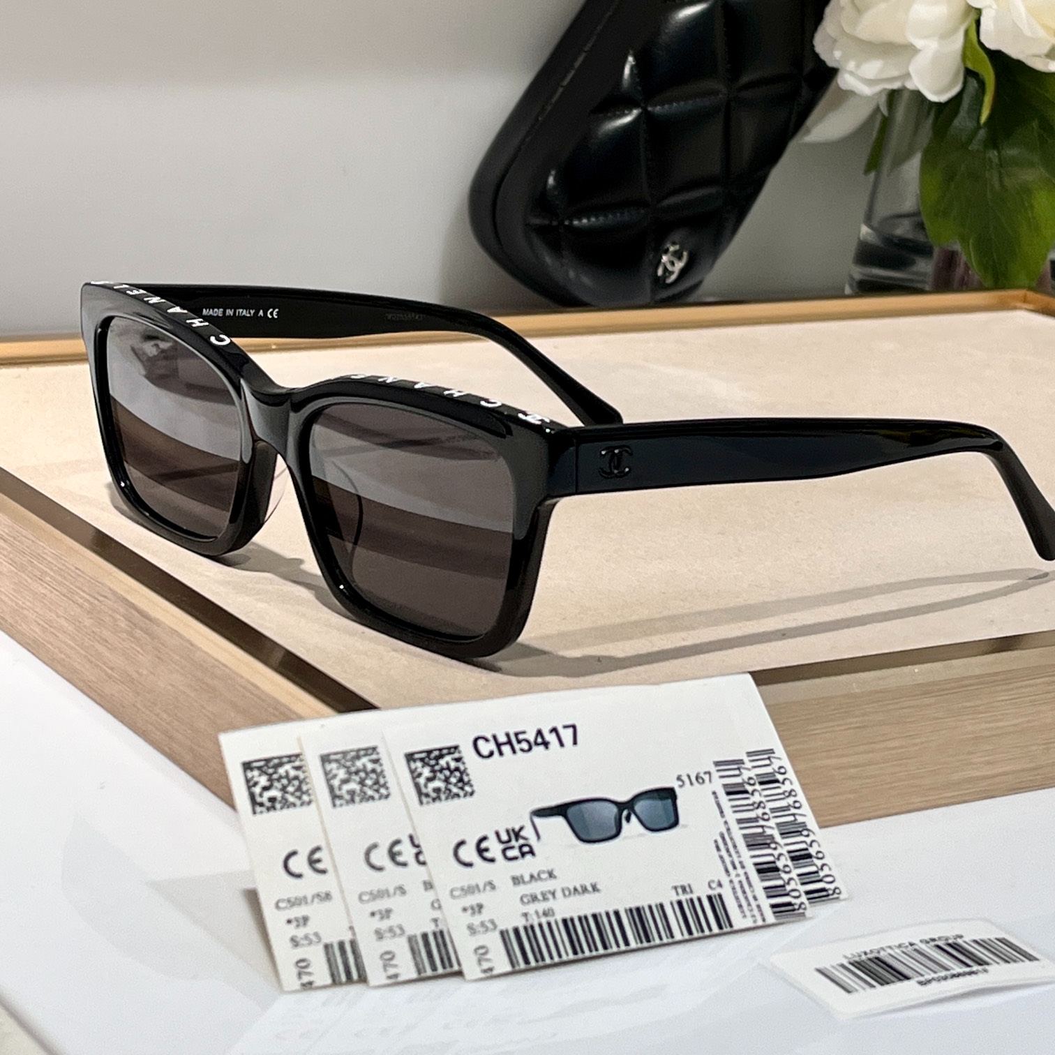 CHANEL Designer Sunglasses – Gradient Black – «Polarized Lenses» (5417 C534-3)