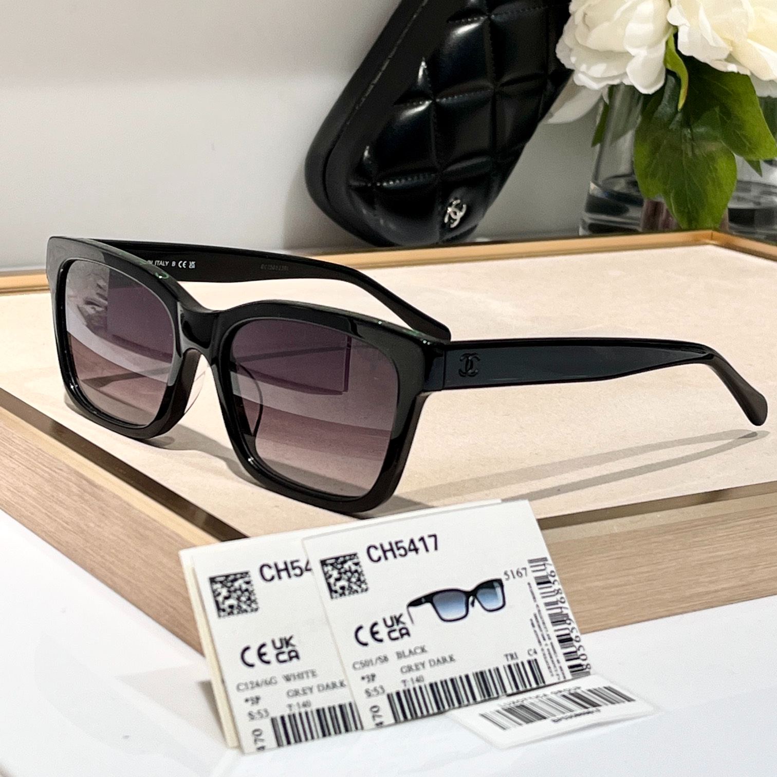 CHANEL Designer Sunglasses – Gradient Black – «Polarized Lenses» (5417 C534-3)