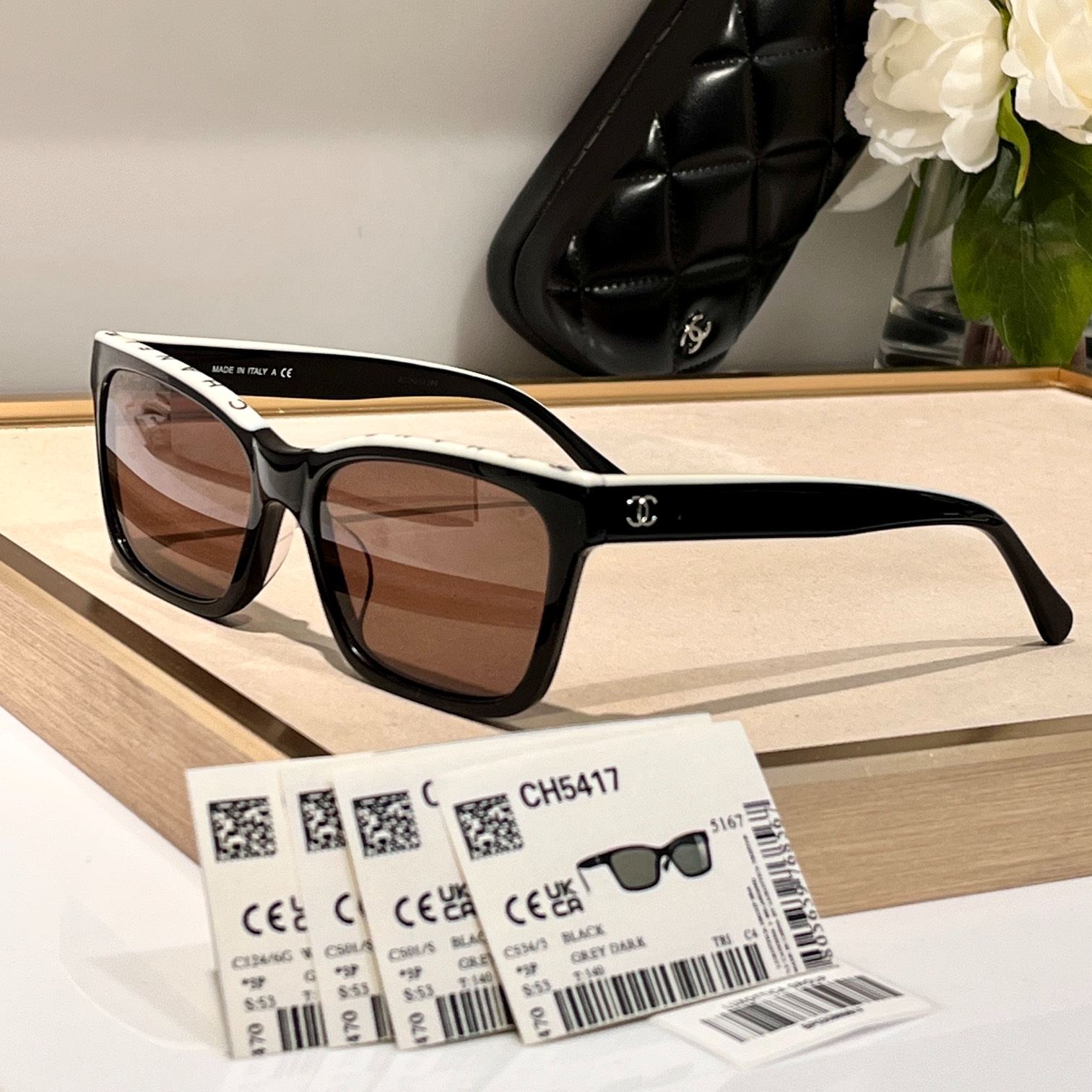 CHANEL Designer Sunglasses – Gradient Black – «Polarized Lenses» (5417 C534-3)