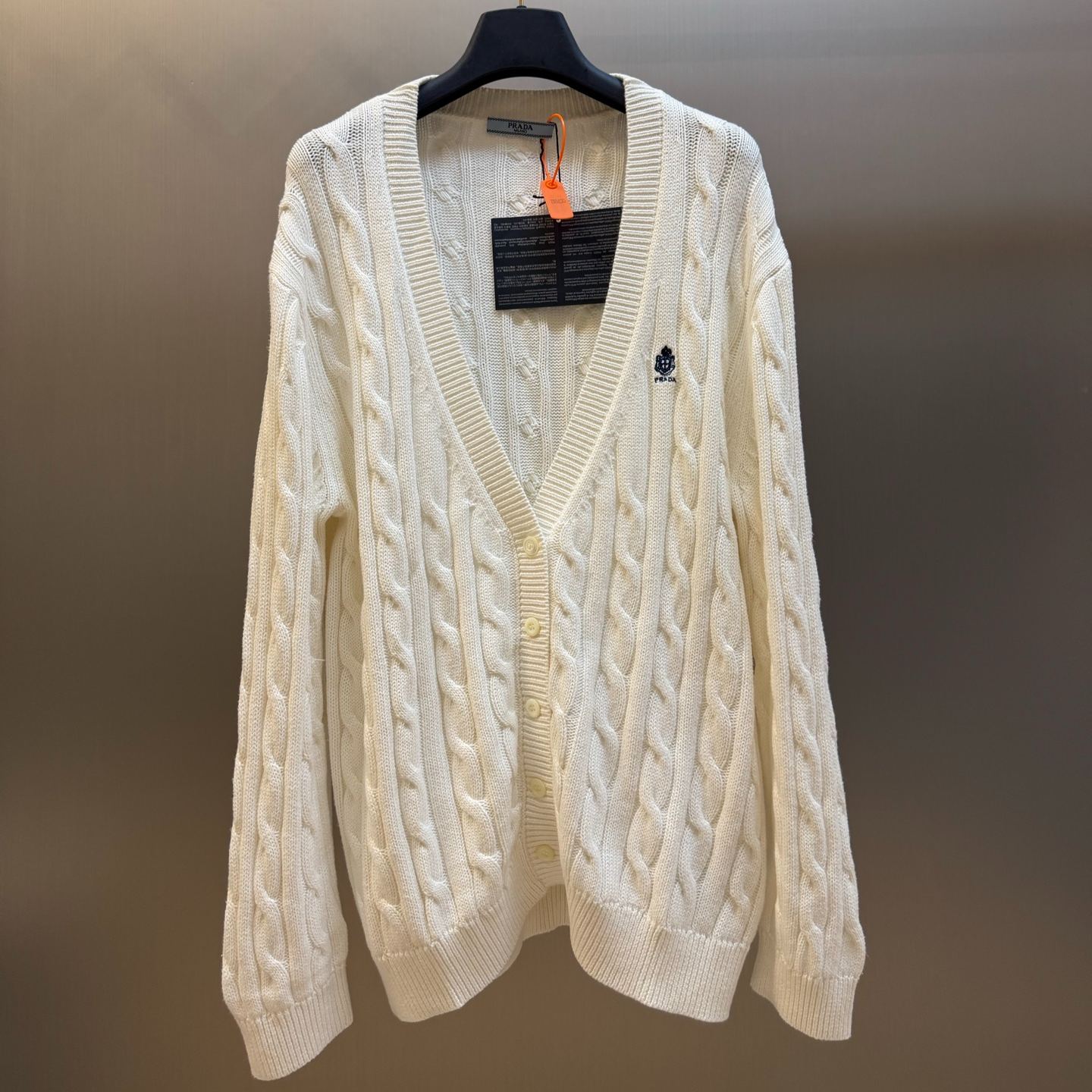 Prada Cable-Knit Cotton Cardigan (P25O34SOOO19VL）