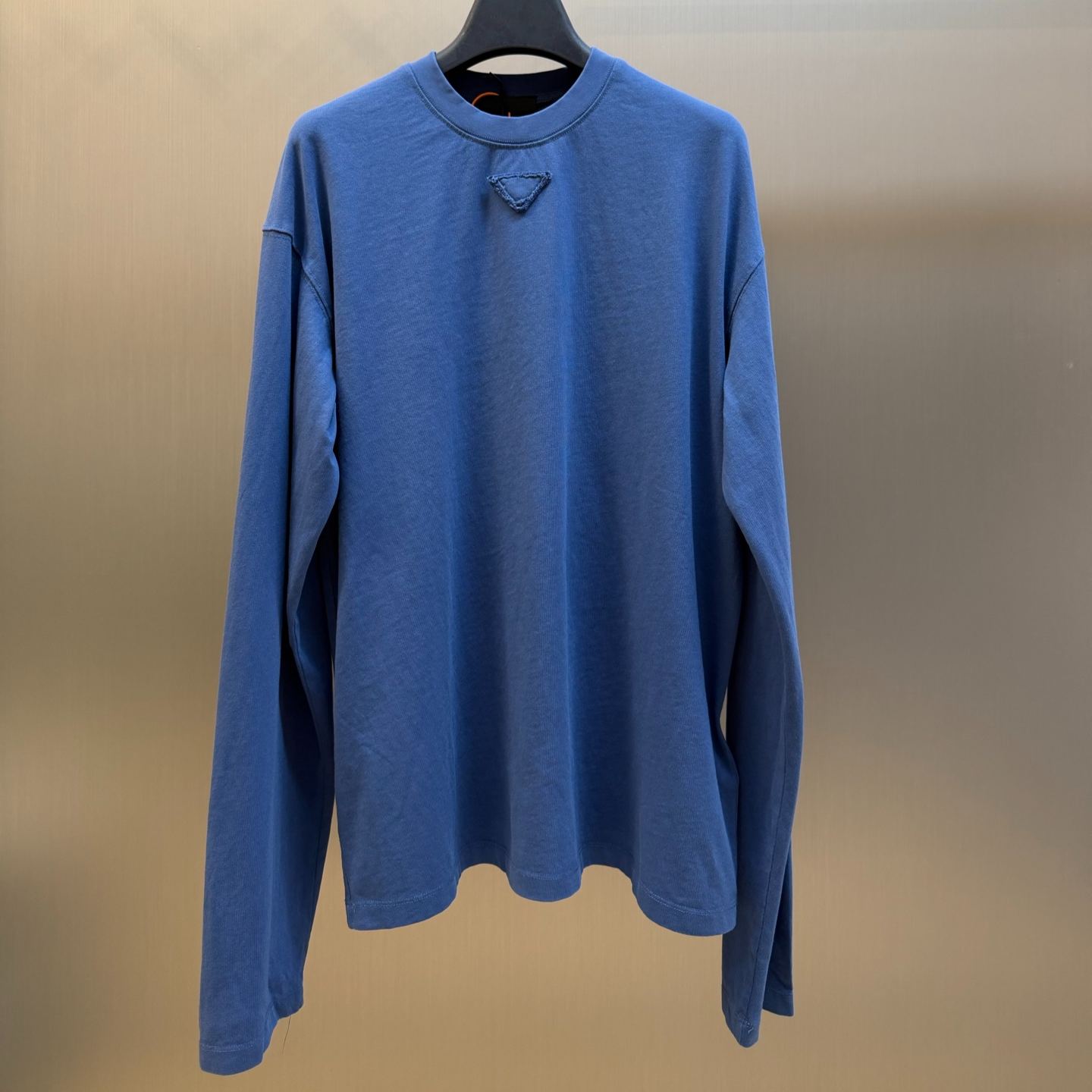 Prada cocoa-brown long-sleeved cotton T-shirt (UJL08D-187B-F0324-S-OOO）