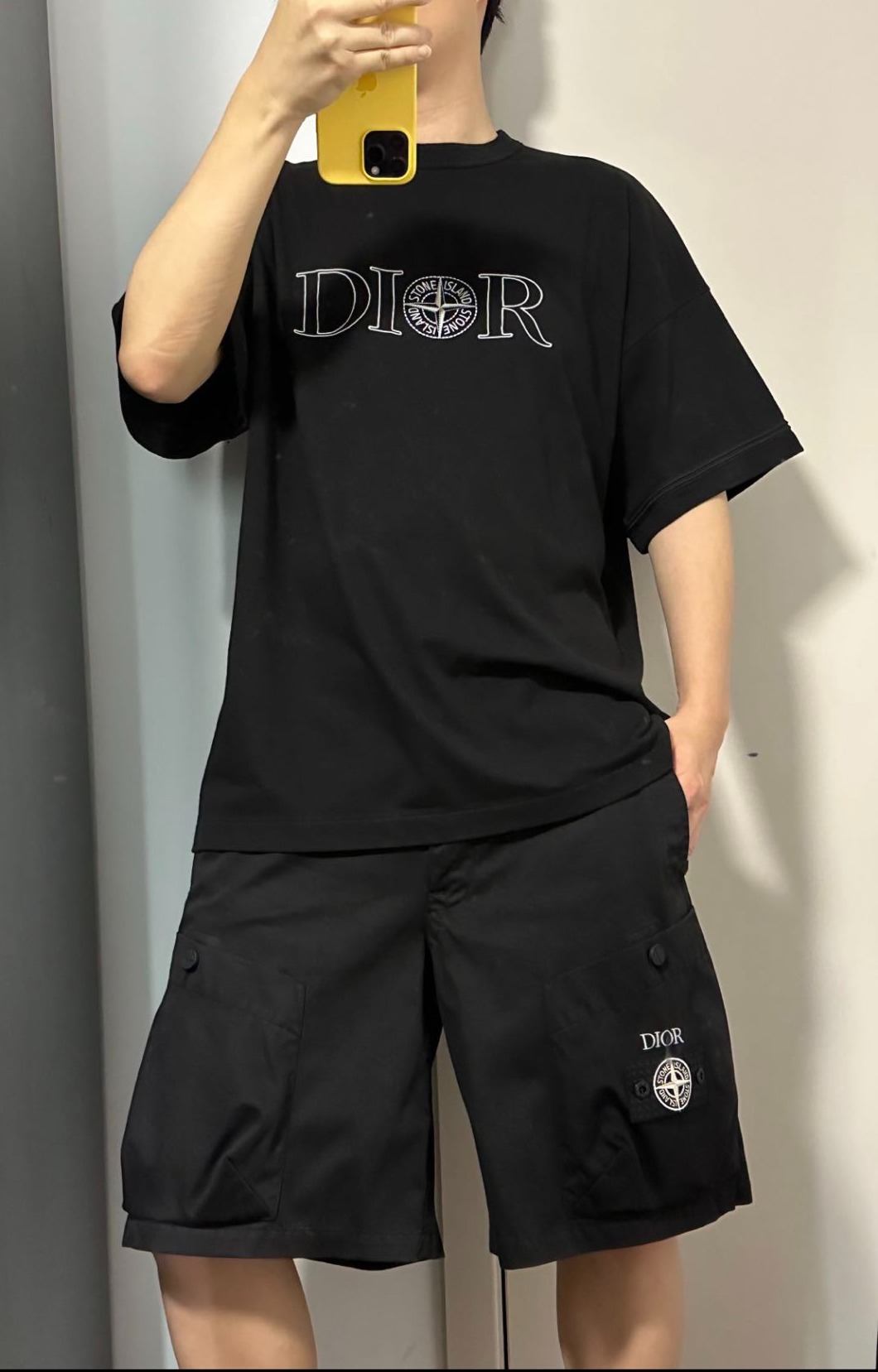 Dior x Stone Island T-Shirt 'Black(493J638B0554-C980) Dior x Stone Island T-Shirt 'Black(493J638B0554-C980)