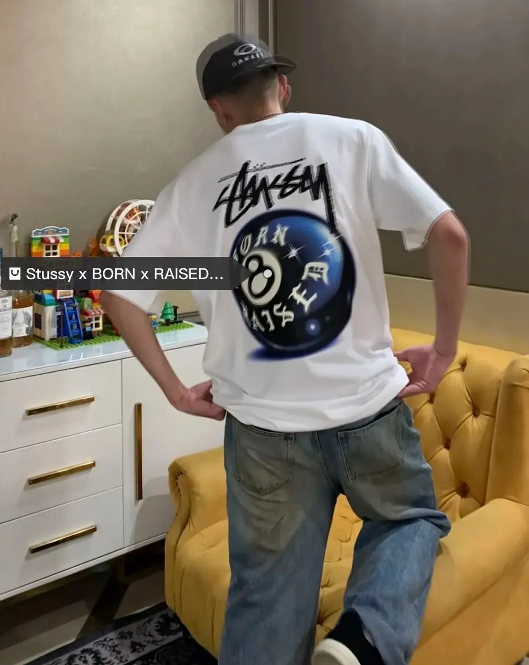 Stussy Born x Raised 8 Ball Tee Stussy Born x Raised 8 Ball Tee