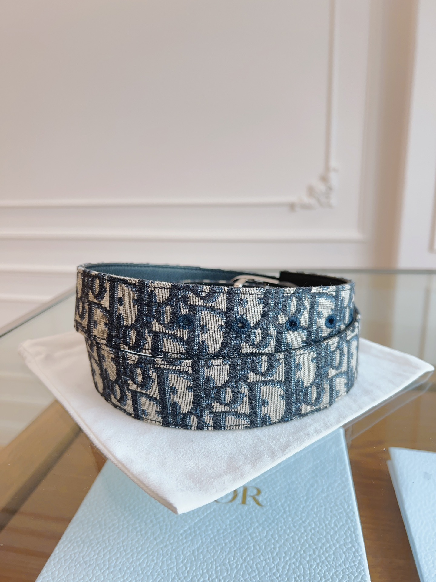 Dior Calfskin Leather Belts（ Black & Silver Belt Buckle）（B0447UWEOM930）