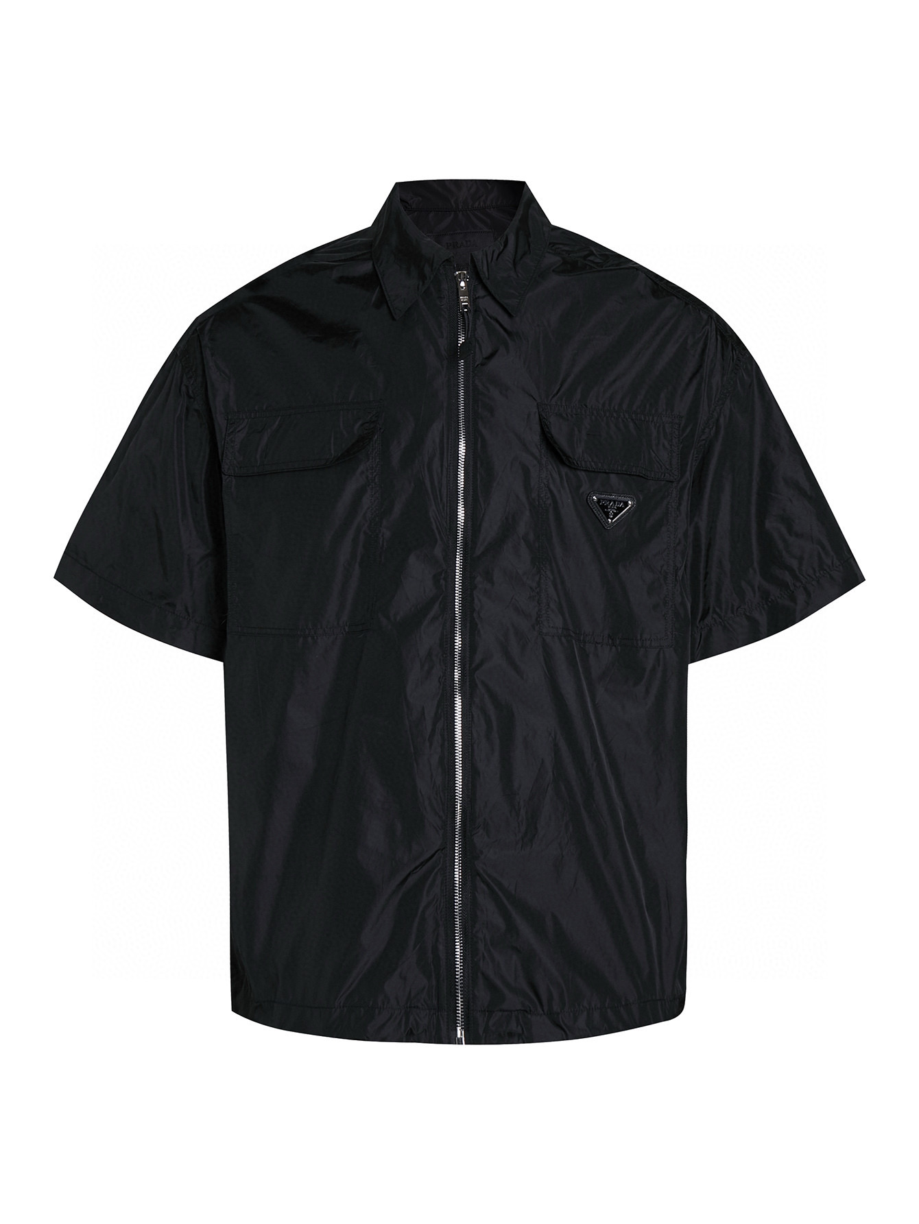 PRADA Short-sleeve light Re-Nylon shirt (SC758-1WQ9-F0002-S-OOO）