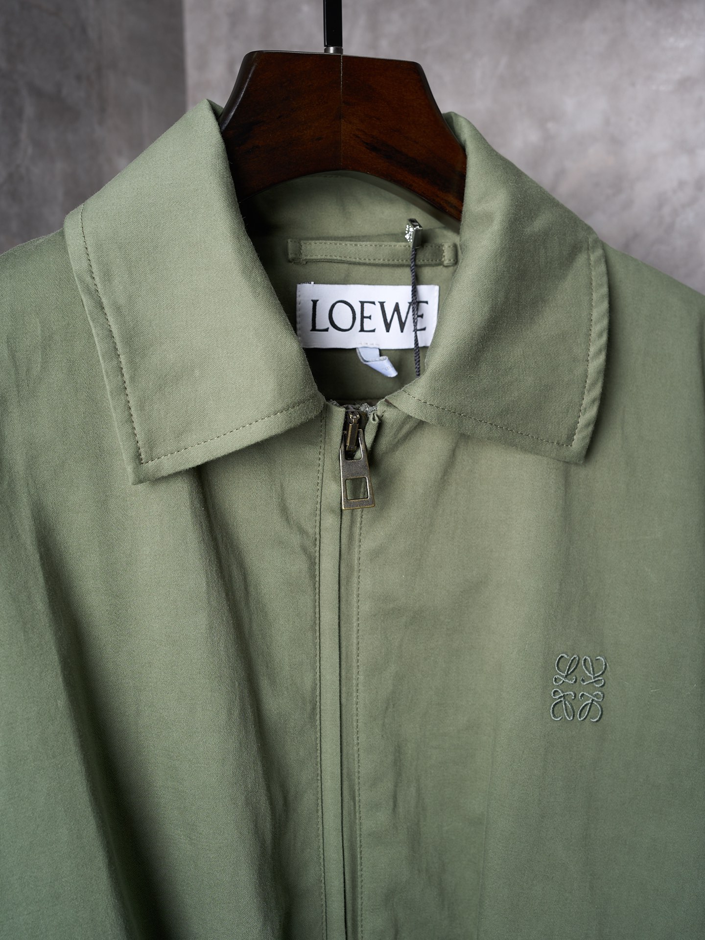 LOEWE Belted jacket in cotton Green   (H526Y02L01-4160）