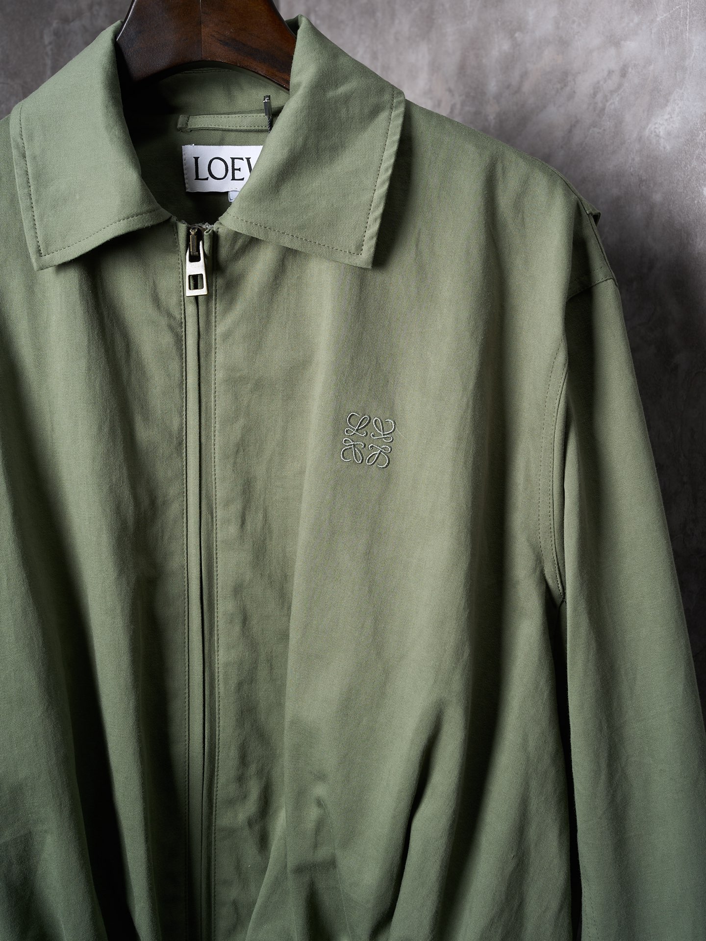 LOEWE Belted jacket in cotton Green   (H526Y02L01-4160）