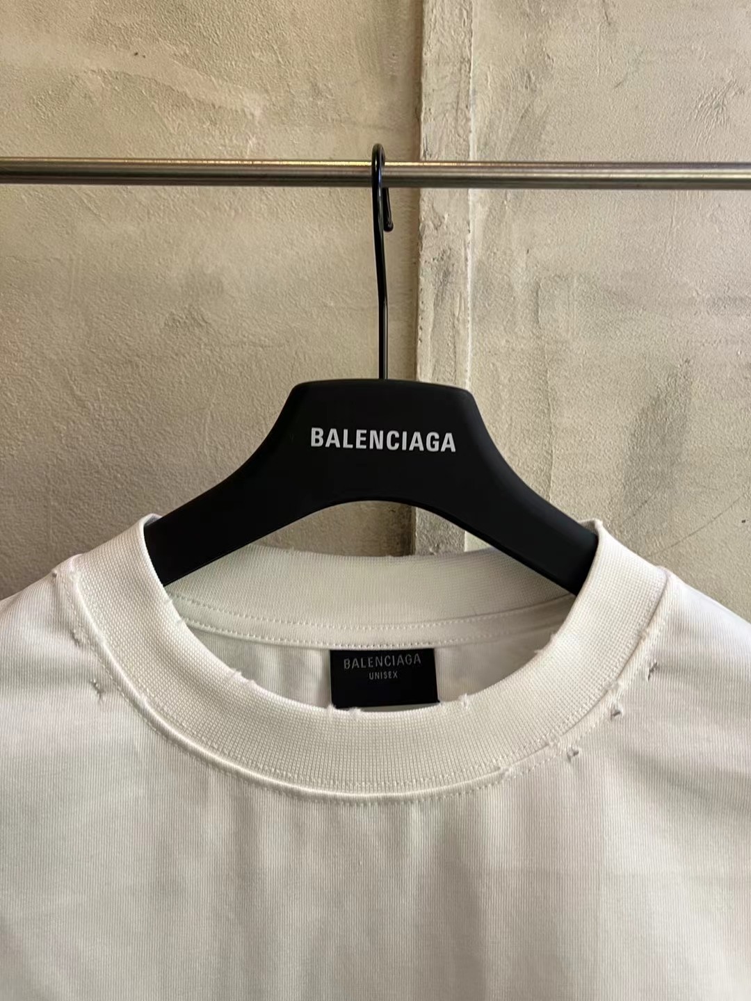 BALENCIAGA Men's 3B Liquefied T-Shirt Oversized "White"（787349TRVS89081）