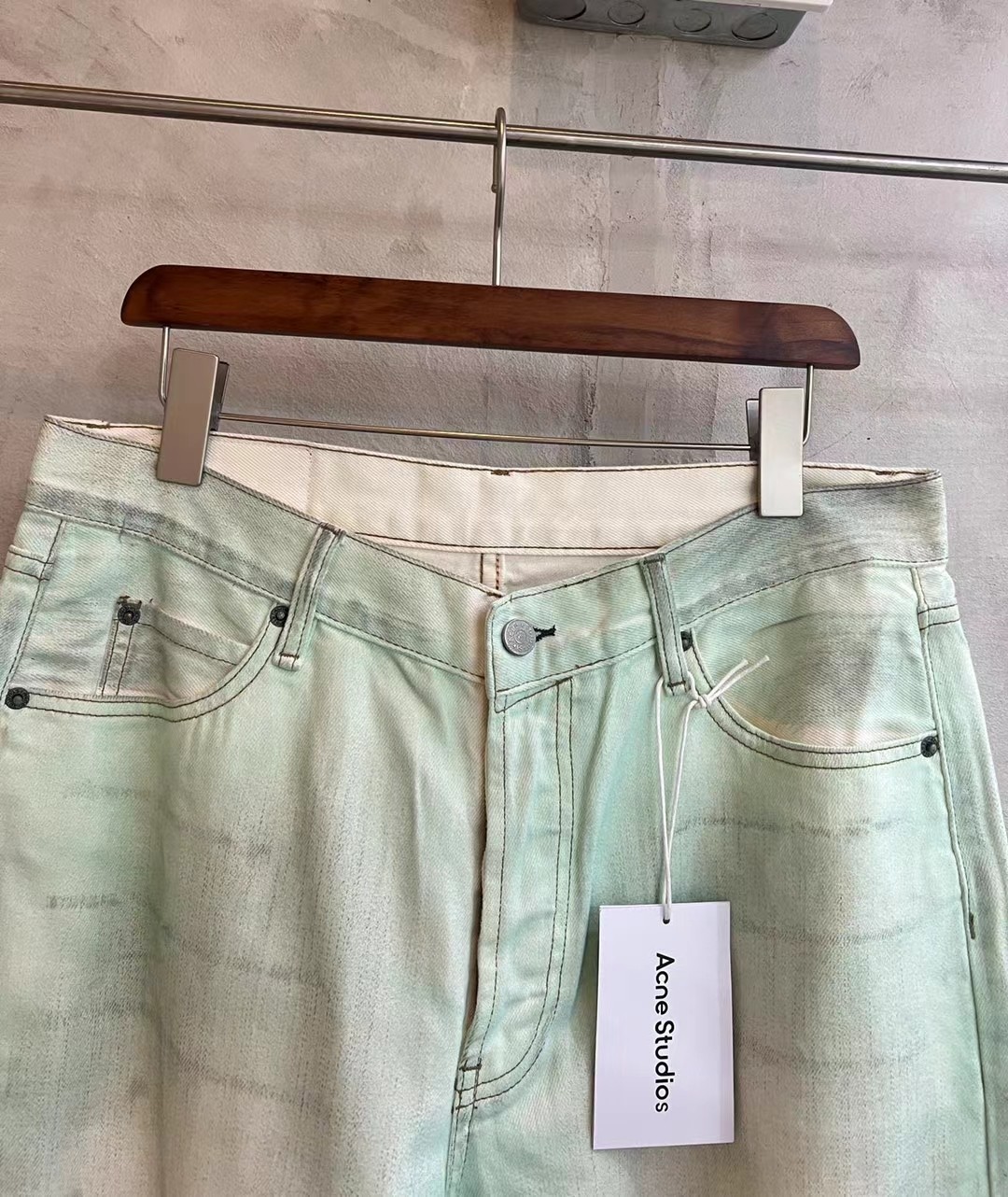 Acne Studios 1981M Baggy Fit Jeans 'Mint Green' (B00394-MINT GREEN）