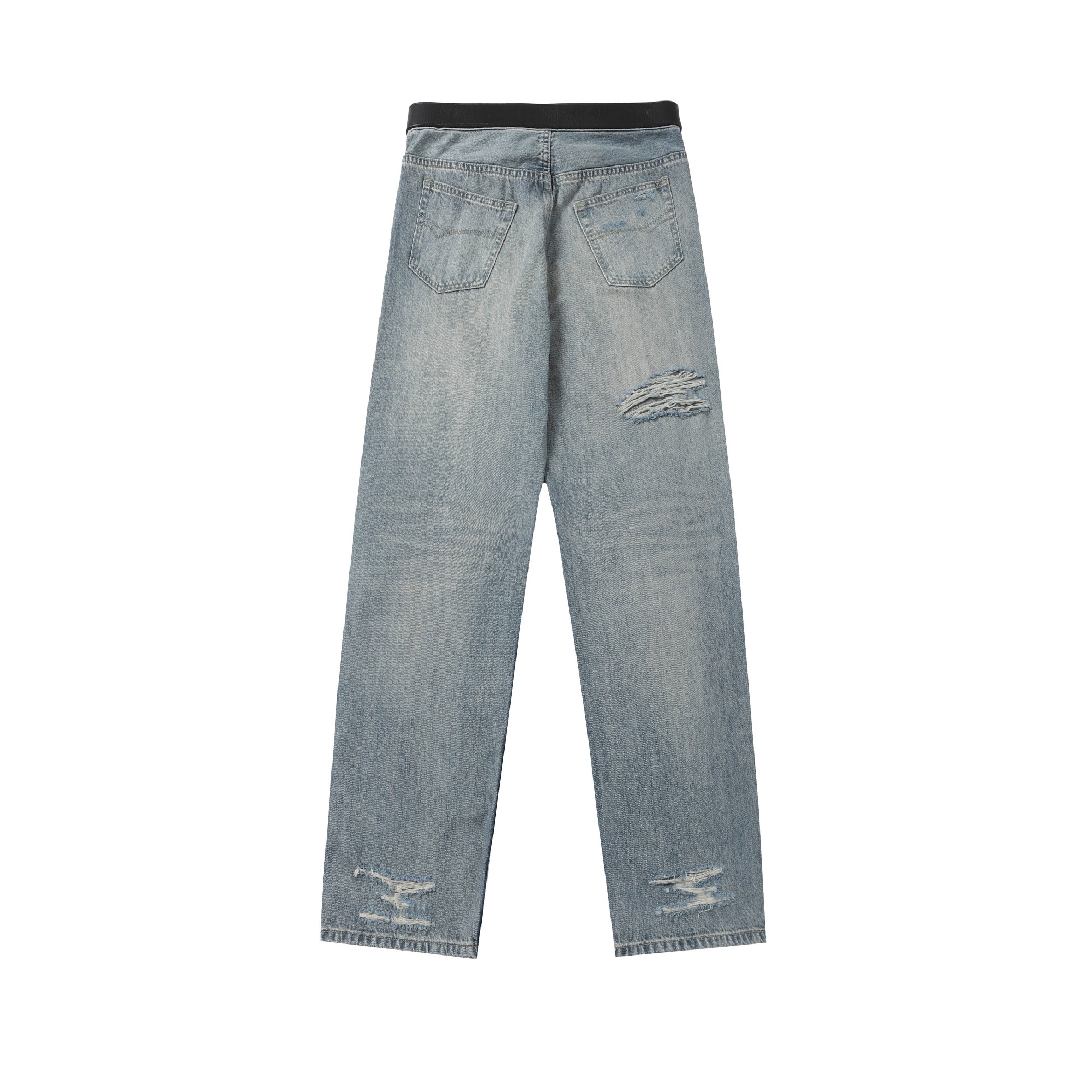 BALENCIAGA*Selvedge organic denim pants with integrated belt（794217TQW556379）