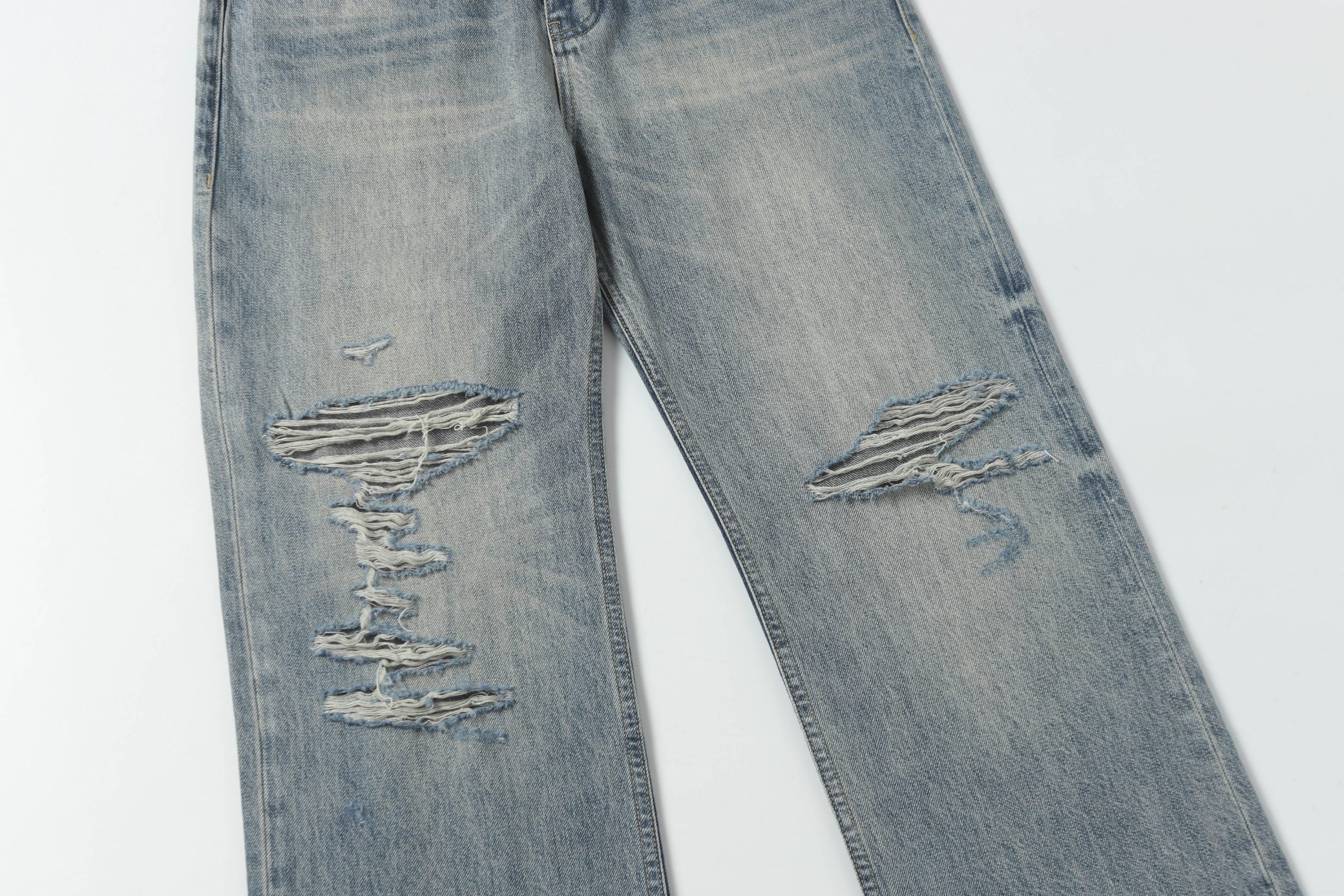BALENCIAGA*Selvedge organic denim pants with integrated belt（794217TQW556379）
