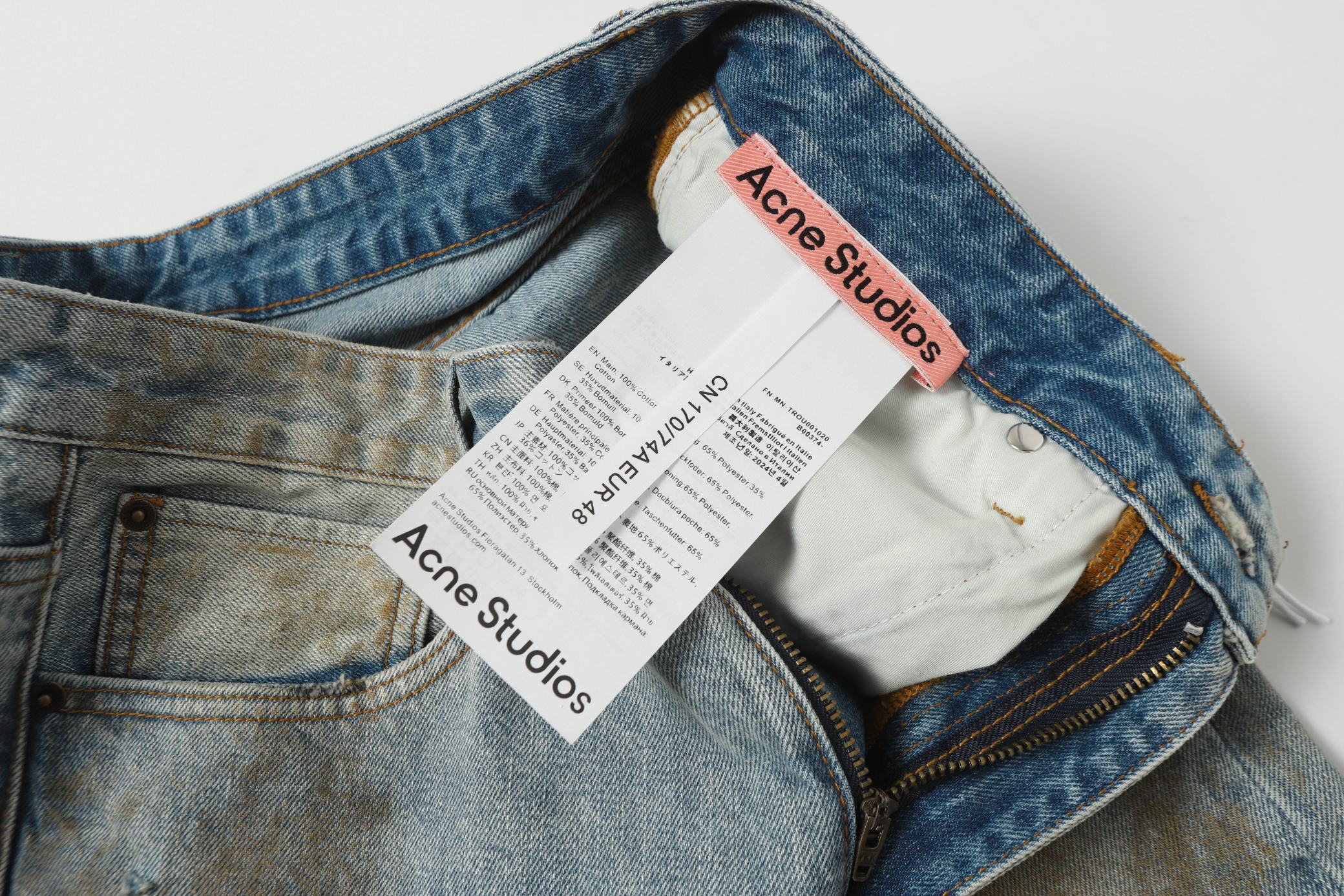 Acne Studios 2021 Loose Fit Jeans in Pencillin (B00317-AUZD）