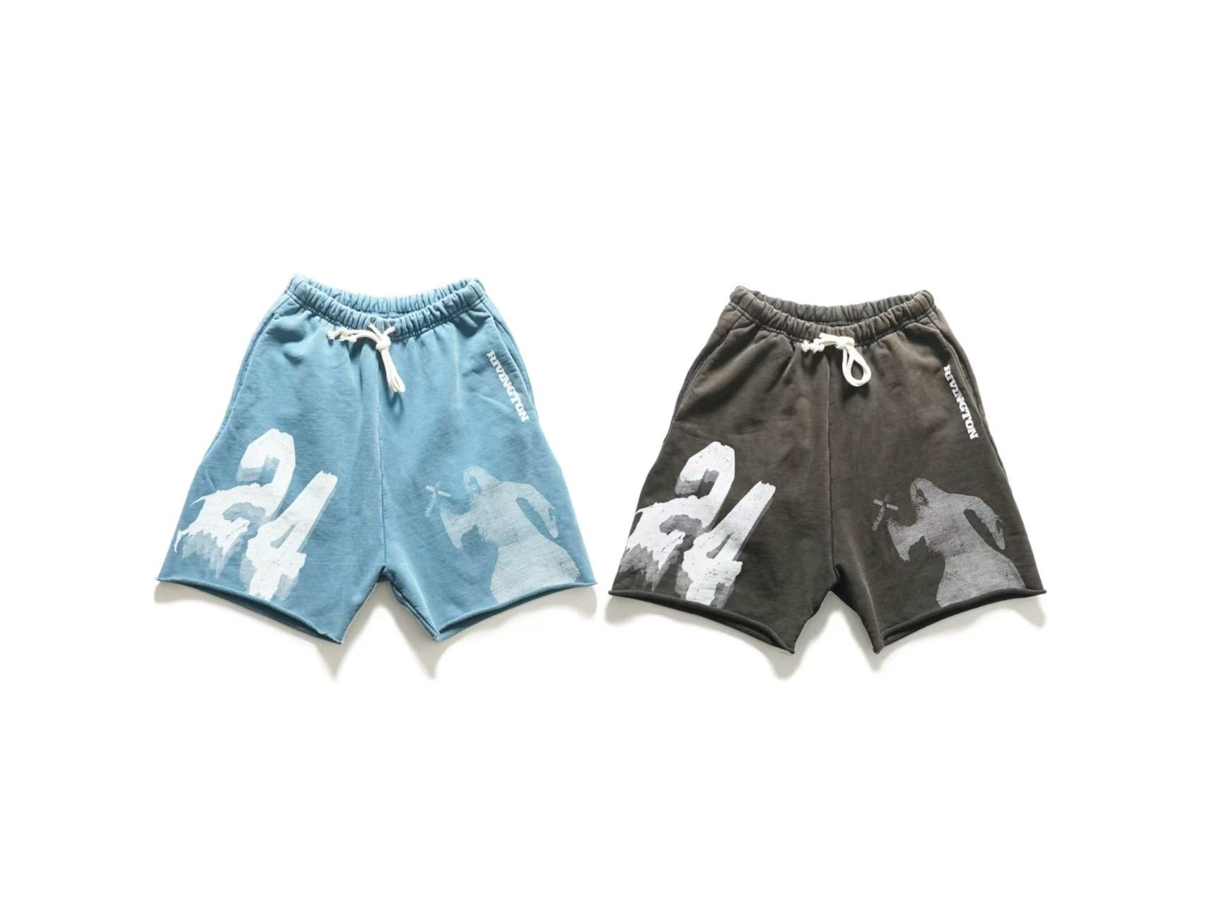 RRR123 Enemy Straight-Leg Logo-Print Cotton-Jersey Drawstring Shorts （125782005）