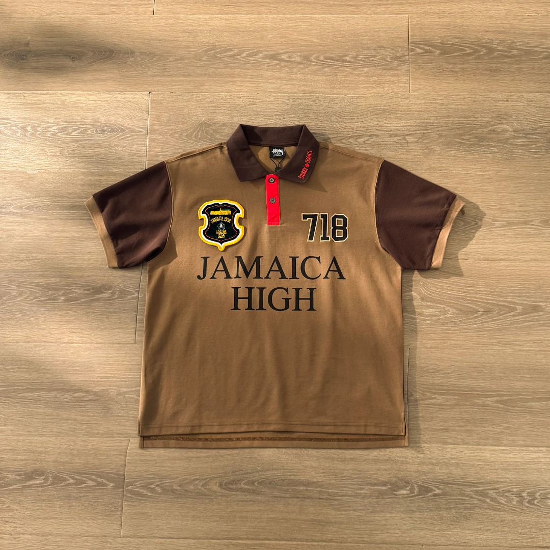 Stussy x Denim Tears Pique Polo Brown（314071）