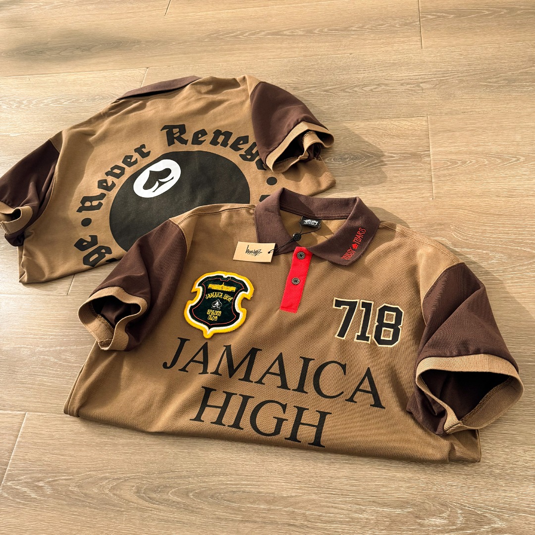 Stussy x Denim Tears Pique Polo Brown（314071）
