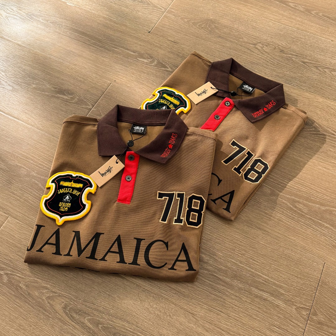 Stussy x Denim Tears Pique Polo Brown（314071）