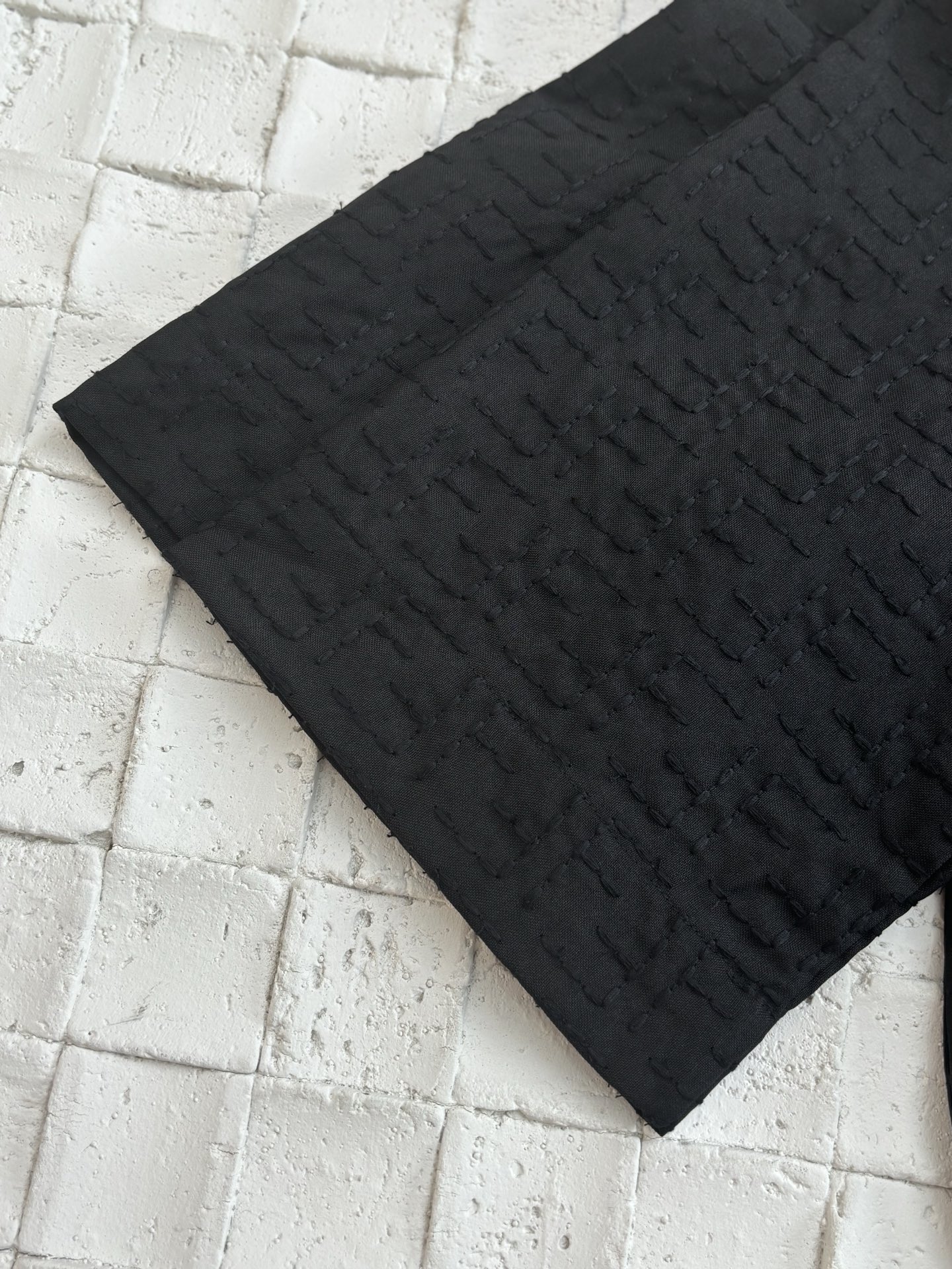 FENDI Black linen FF jacquard shirt (FS1317AU6YF0QA1）