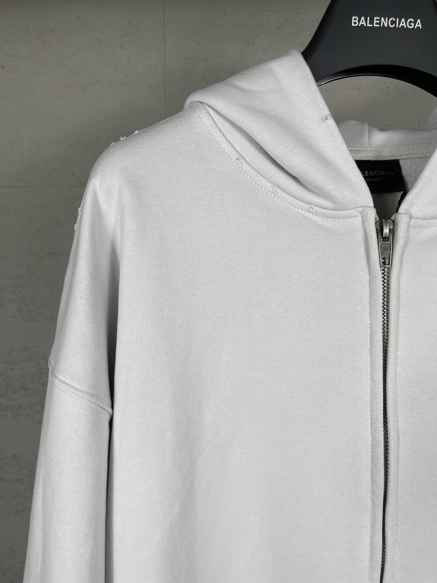 Balenciaga Back Zip-up Hoodie Regular Fit in Dirty White/blue (803264TSVP18016）