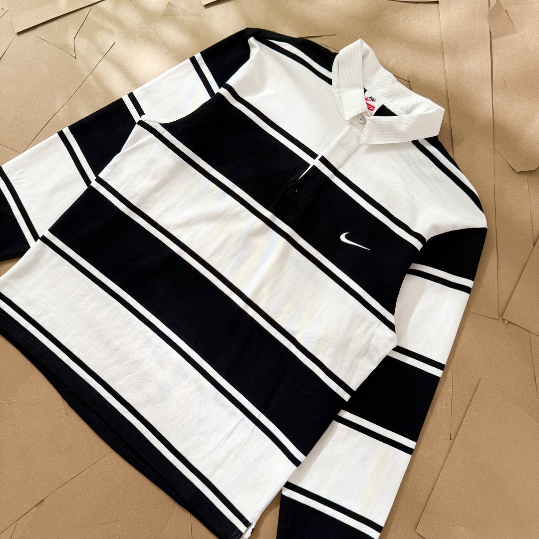 Supreme x Nike Stripe Rugby "Black" HF9641-010（SUP-SS25-220）