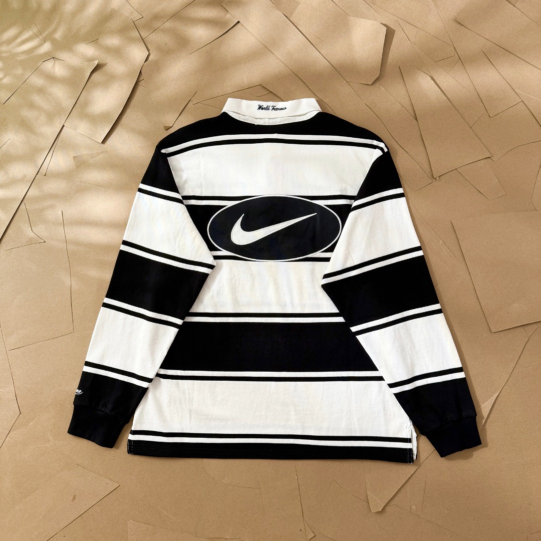 Supreme x Nike Stripe Rugby "Black" HF9641-010（SUP-SS25-220）