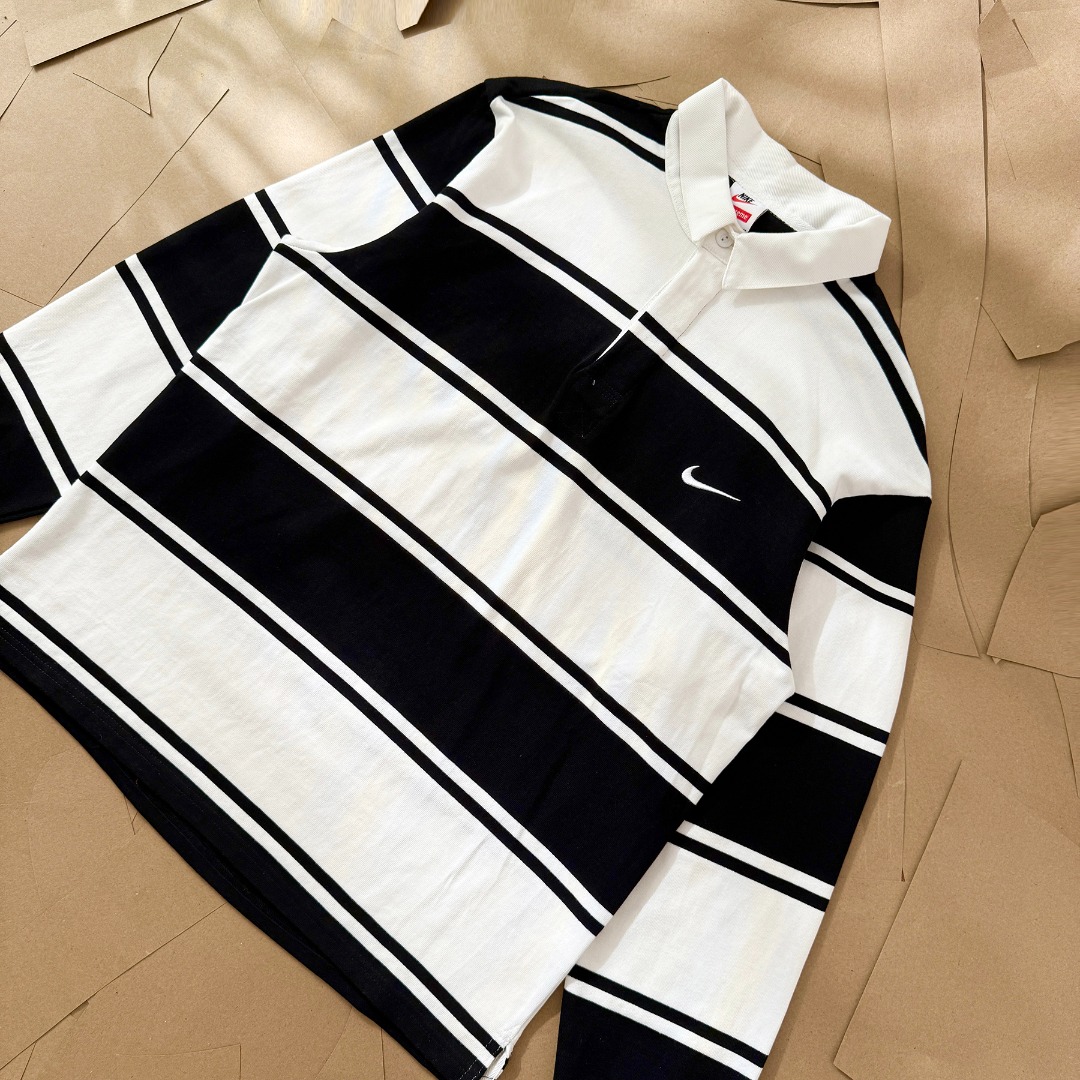 Supreme x Nike Stripe Rugby "Black" HF9641-010（SUP-SS25-220）