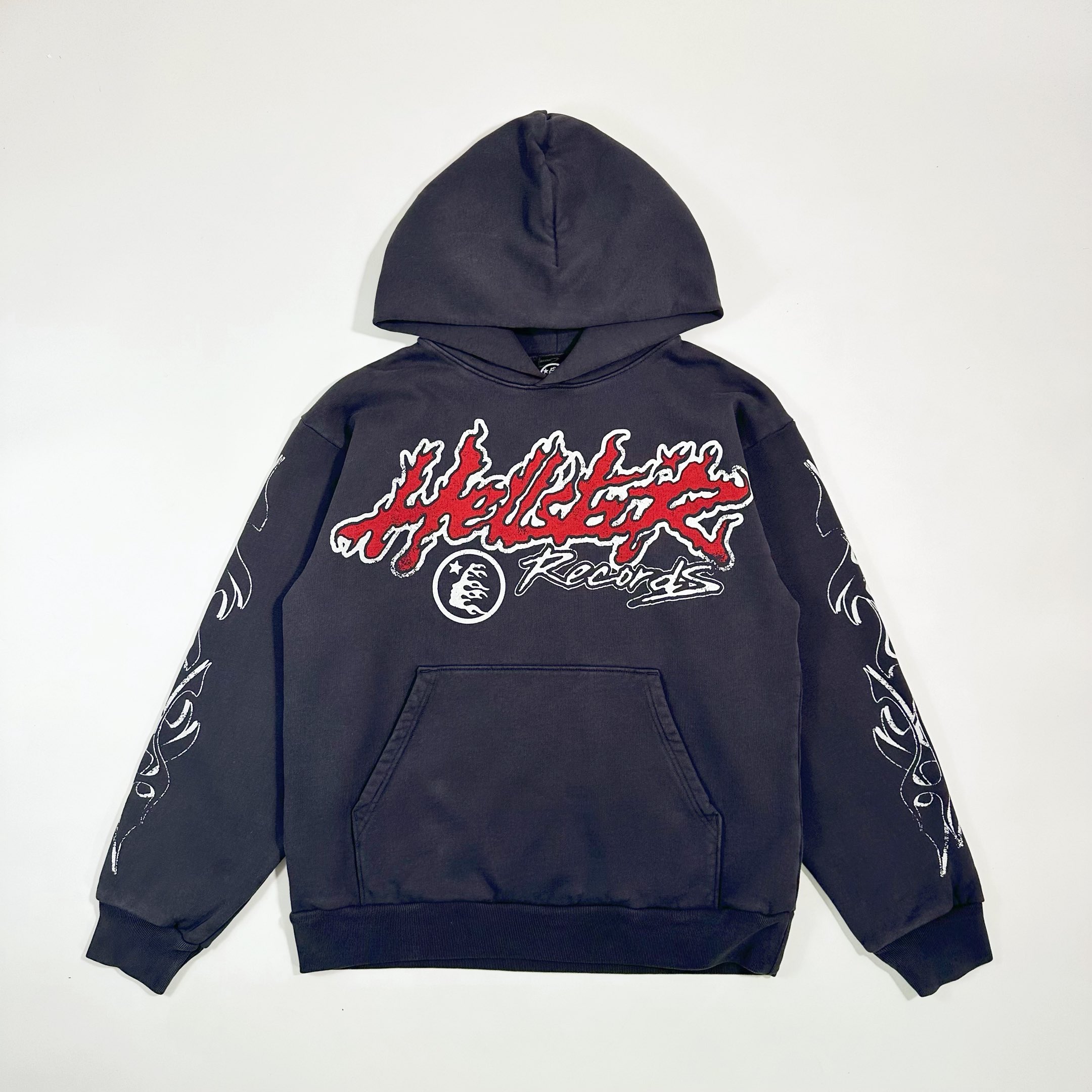 HELLSTAR Records Tour flame-print hoodie（HSR040）