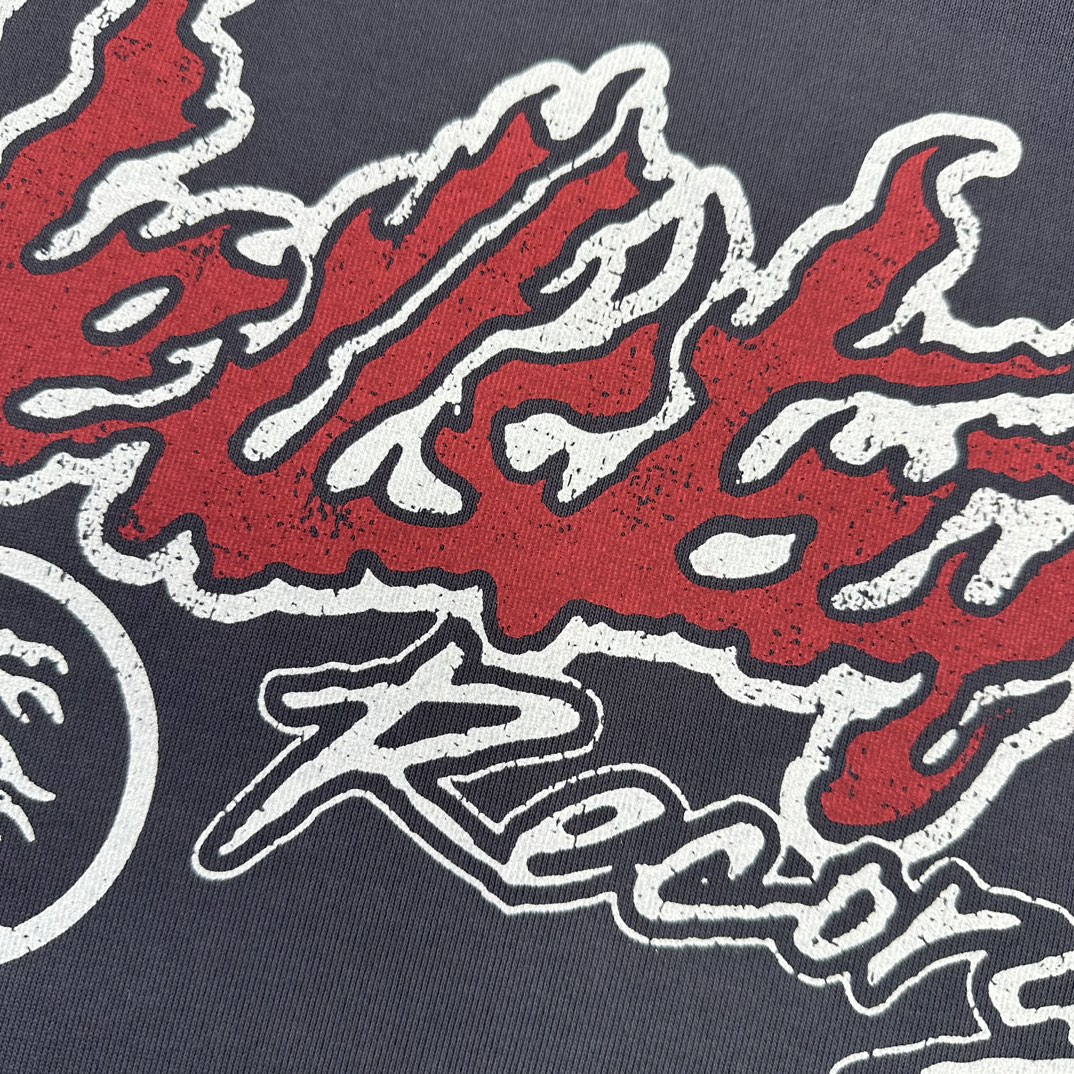 HELLSTAR Records Tour flame-print hoodie（HSR040）