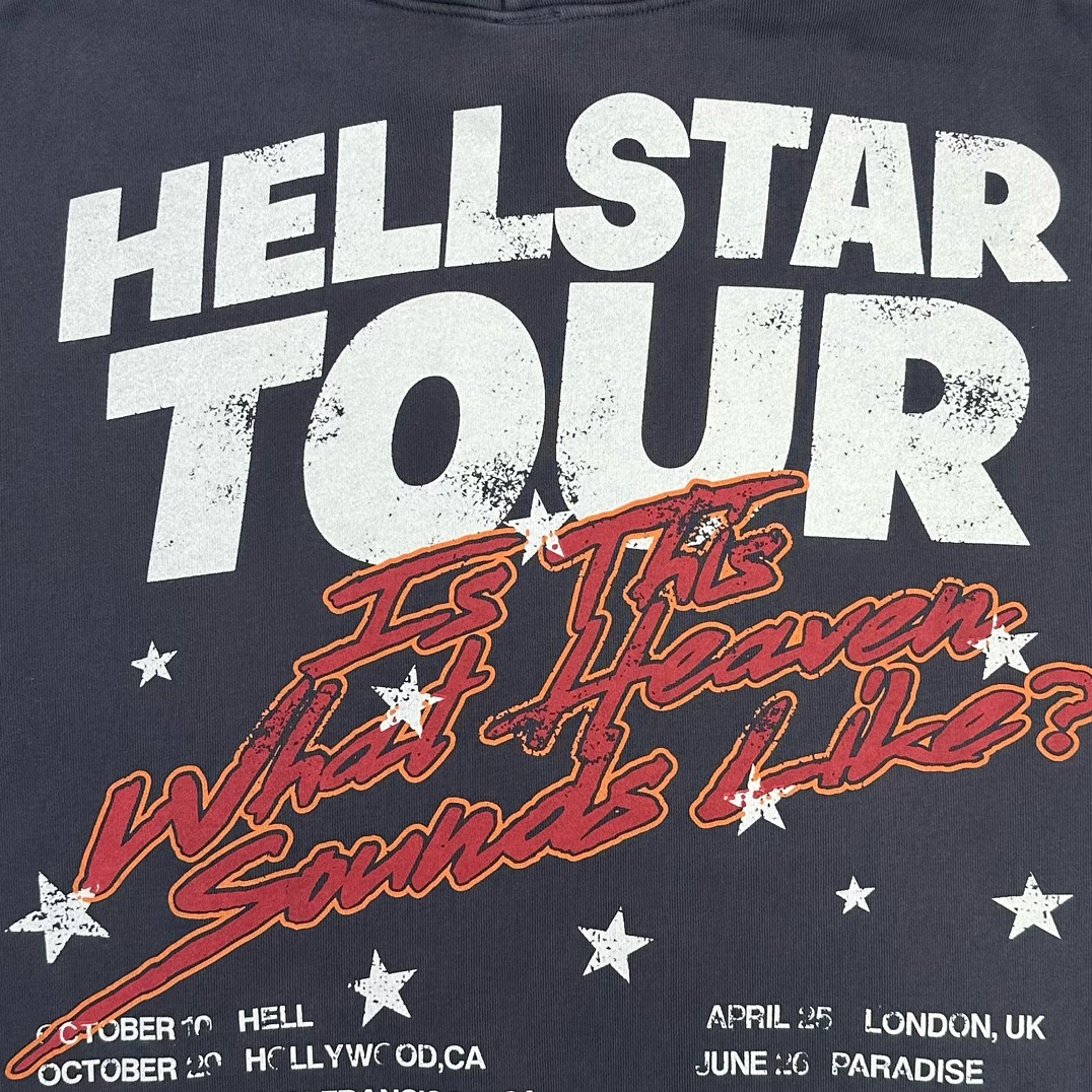 HELLSTAR Records Tour flame-print hoodie（HSR040）