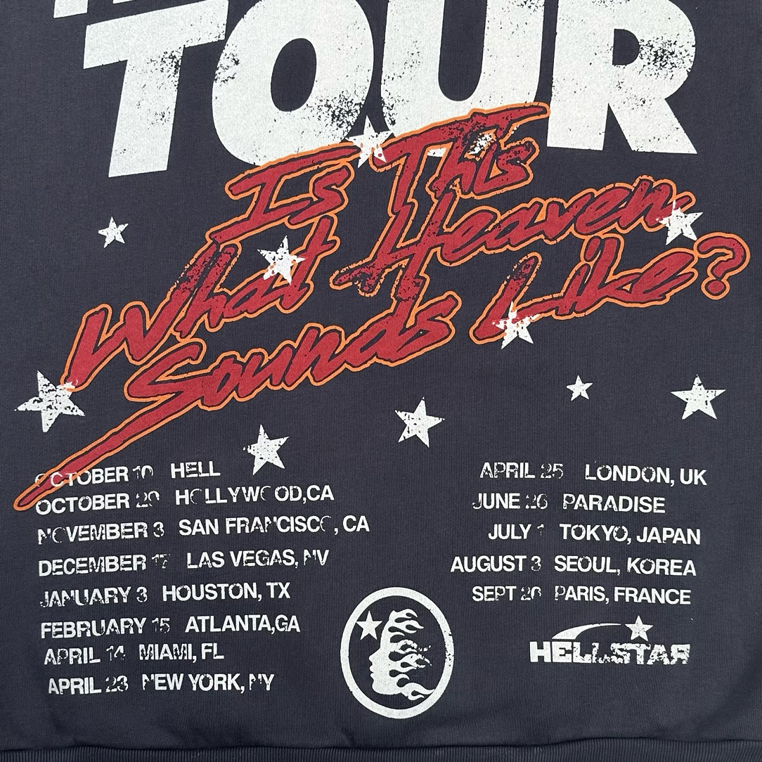 HELLSTAR Records Tour flame-print hoodie（HSR040）