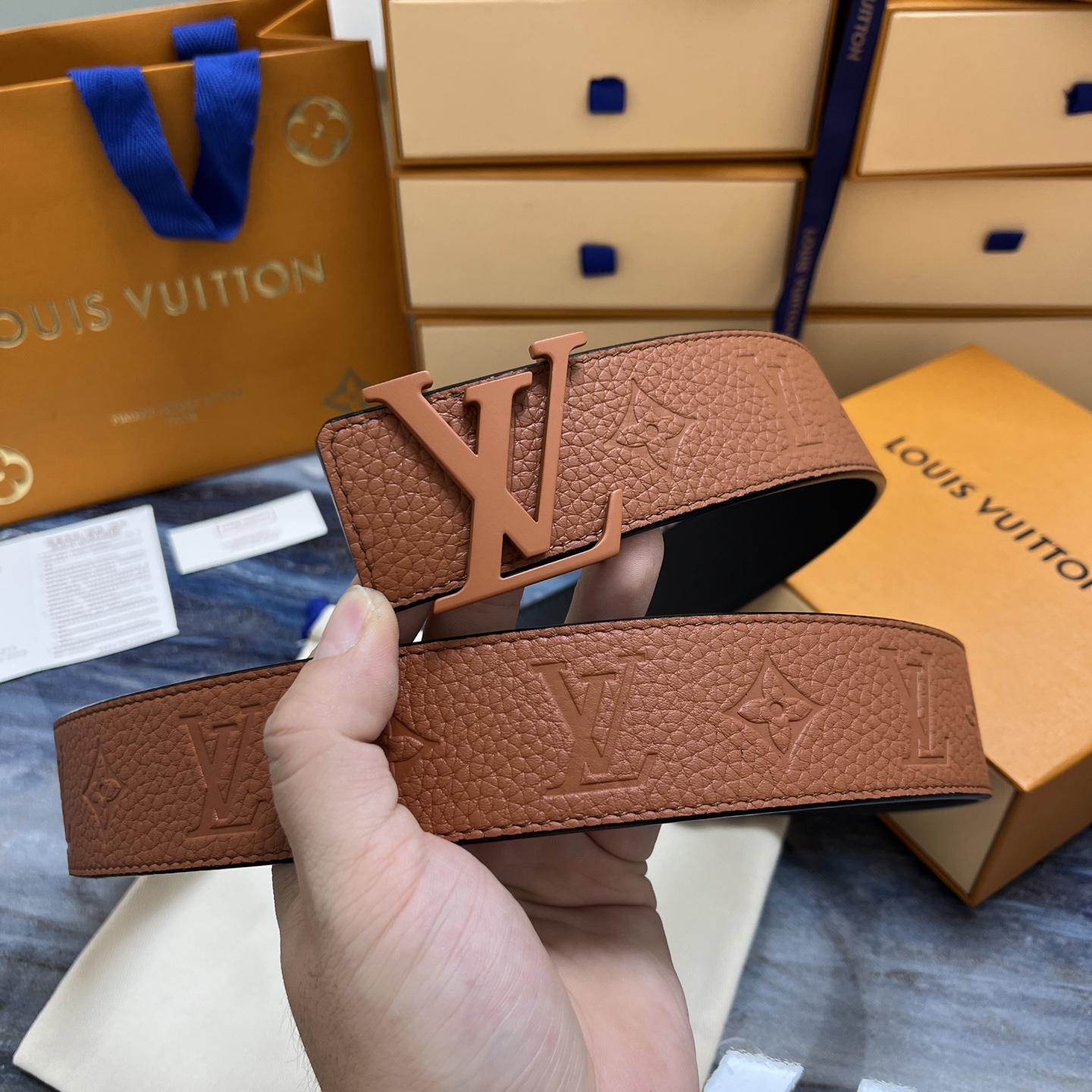 Louis Vuitton Initiales Taurillon Monogram 40mm leather jacket（M4512V）