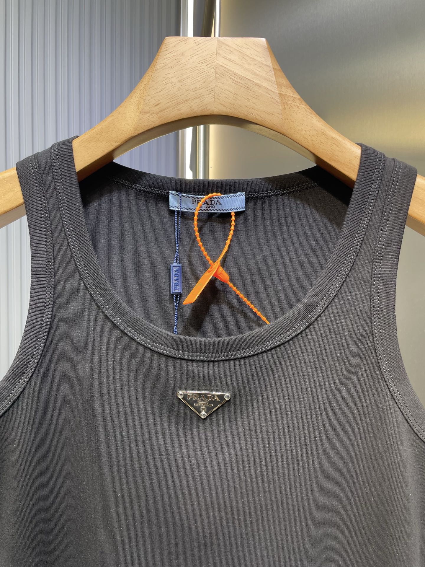 PRADA Navy Ribbed Knit Top（39576L-14L0-F0008）