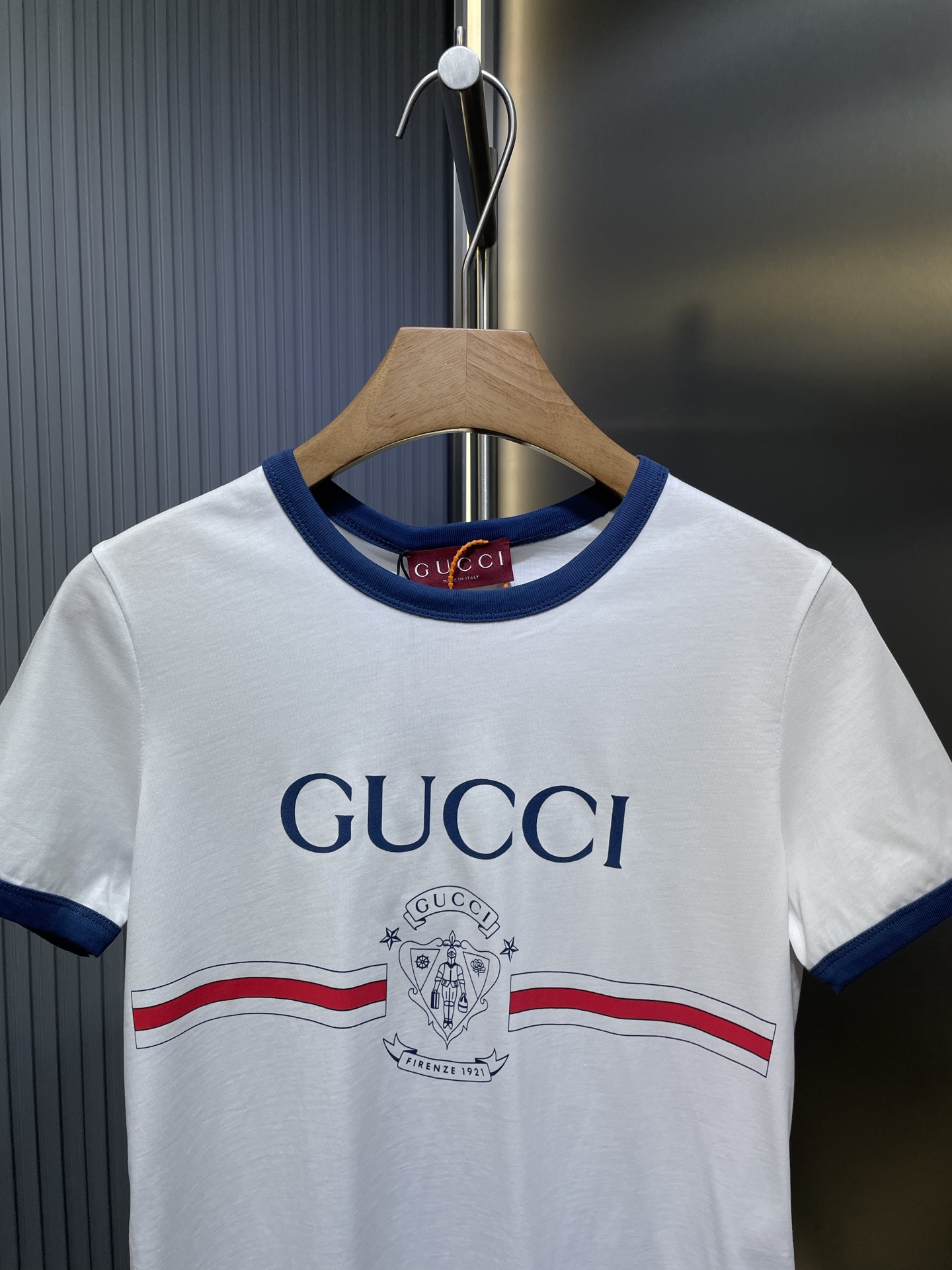 GUCCI Cotton jersey T-shirt with print in white（813753-XJG5V）