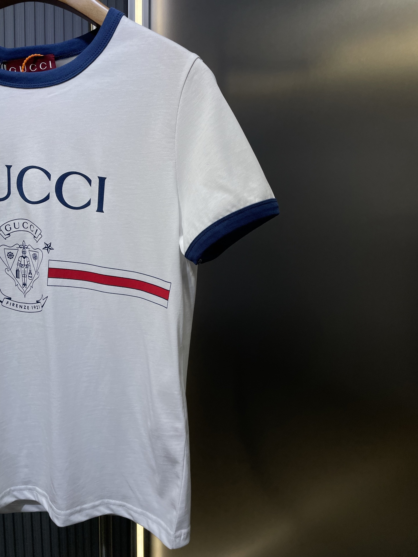 GUCCI Cotton jersey T-shirt with print in white（813753-XJG5V）