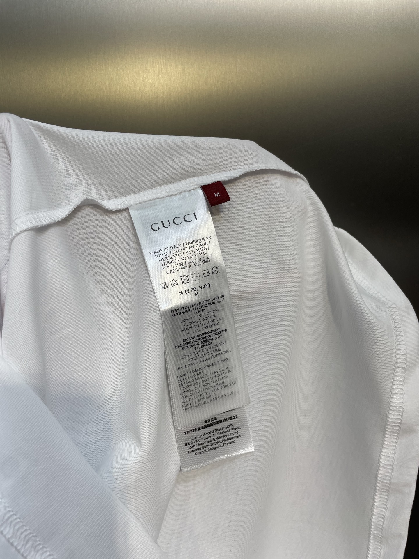 GUCCI Cotton jersey T-shirt with print in white（813753-XJG5V）