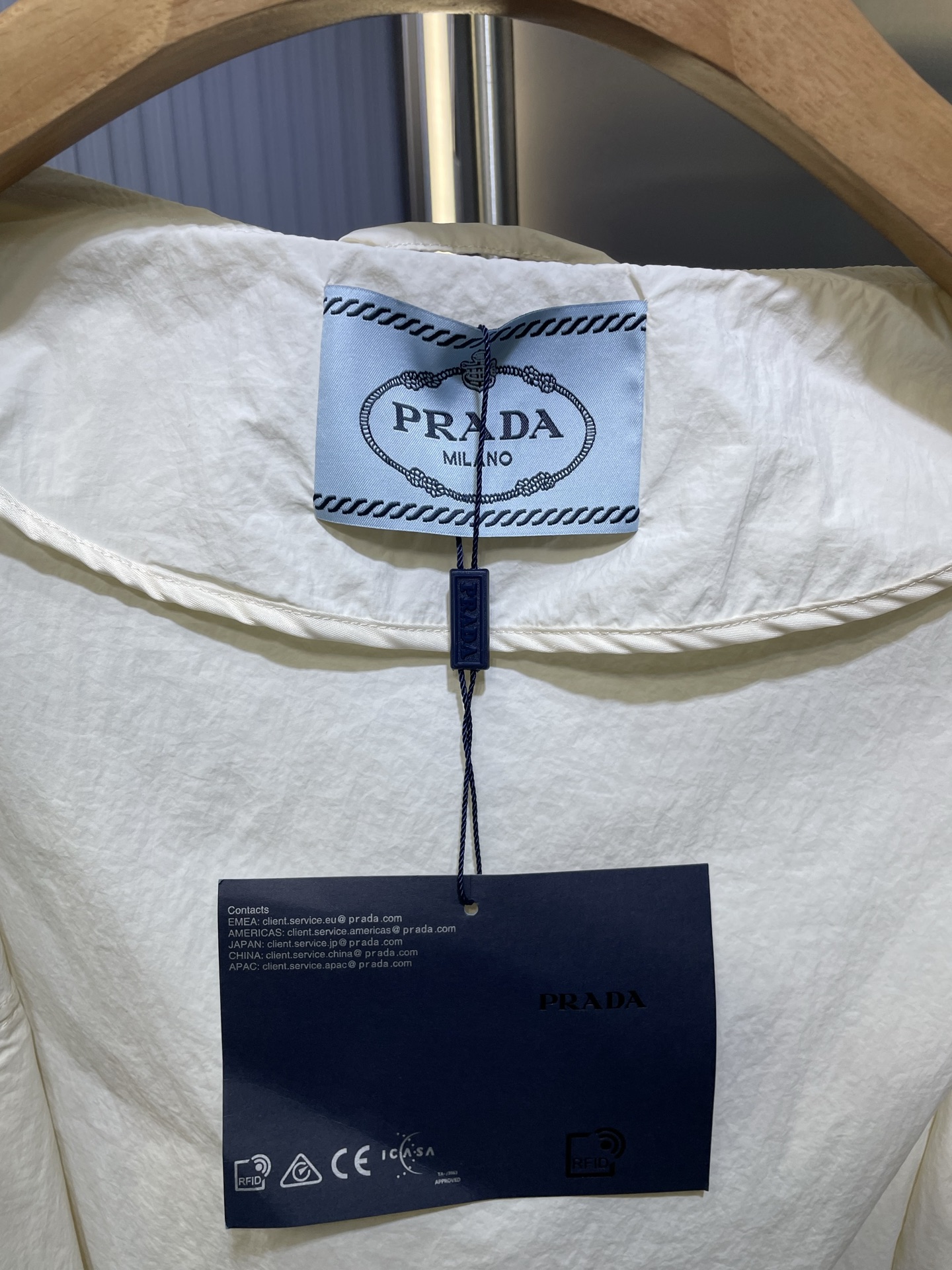 PRADA Ivory Technical Pongé Blouson Jacket（292255-16NA-白色-S-OOO）