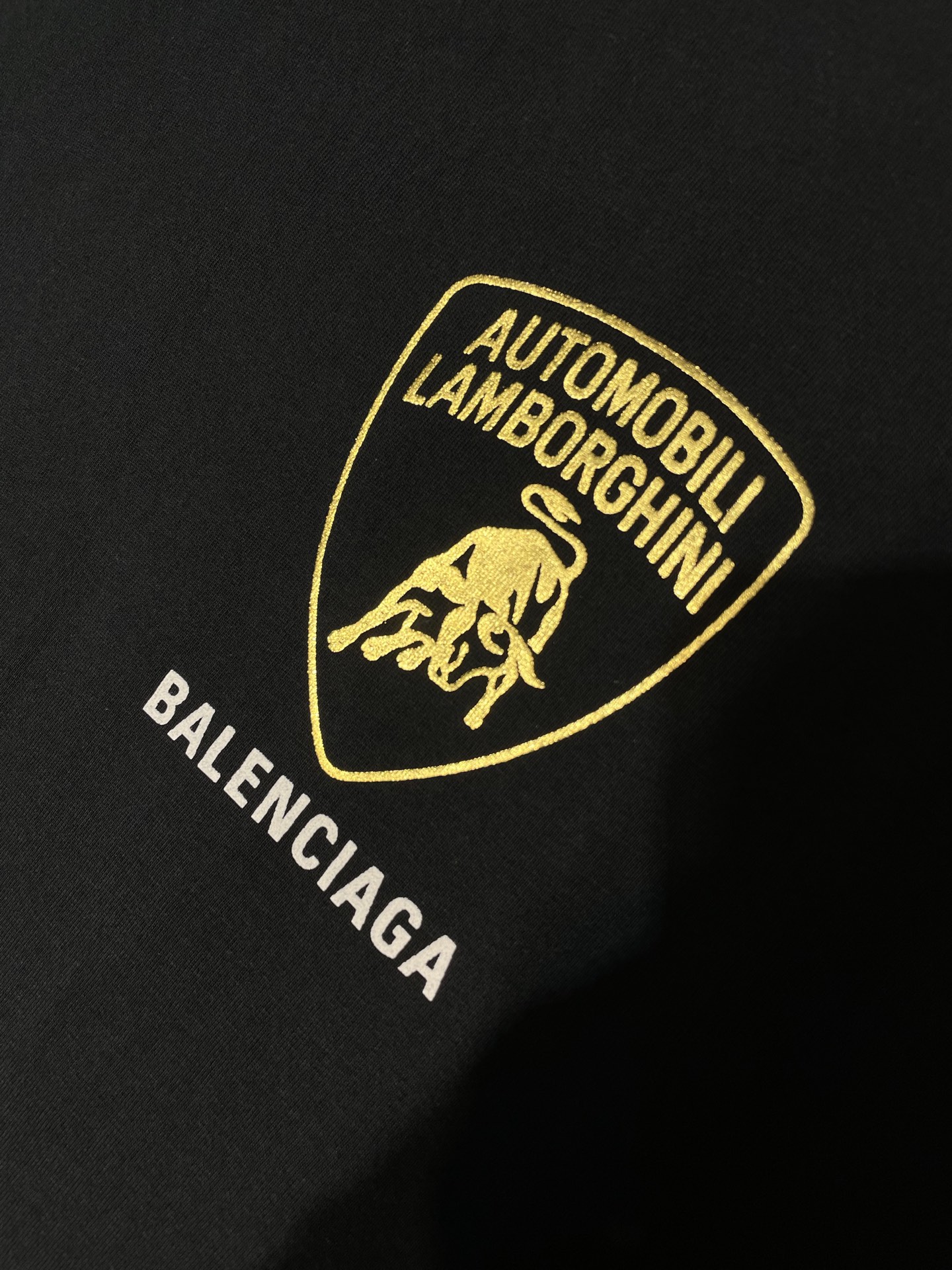 BALENCIAGA Automobili Lamborghini Men's Oversized T-Shirt "Faded Black"（831305TSVQ91083）