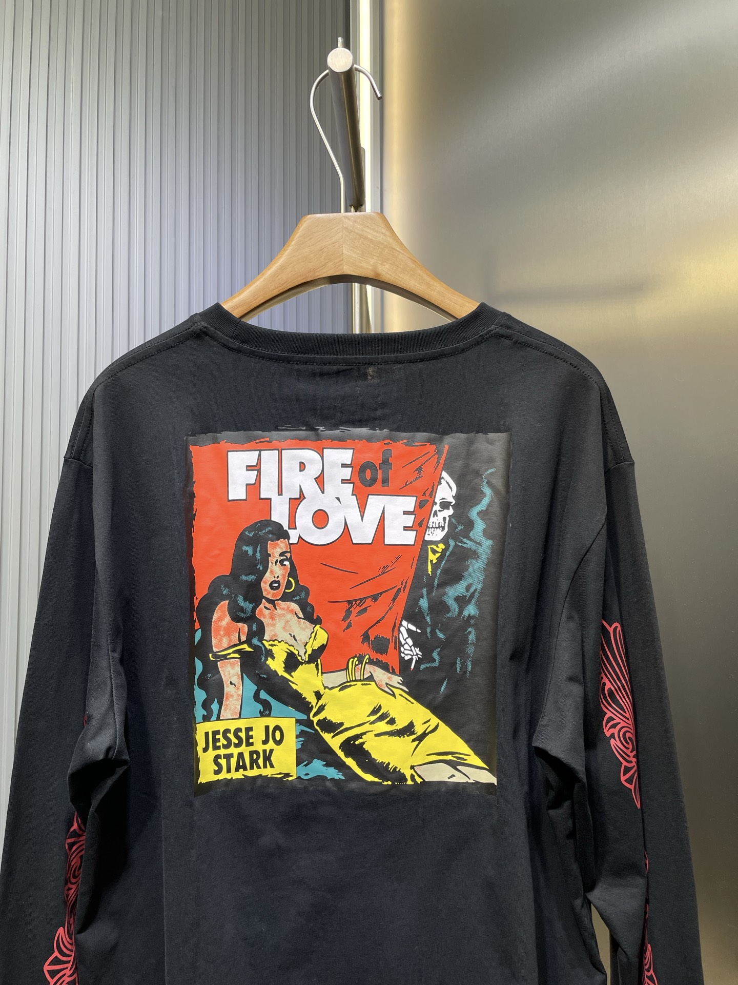 CHROME HEARTS JESSE JO CROSS Floral Cross Long Sleeve T-Shirt (CH-2022-001）