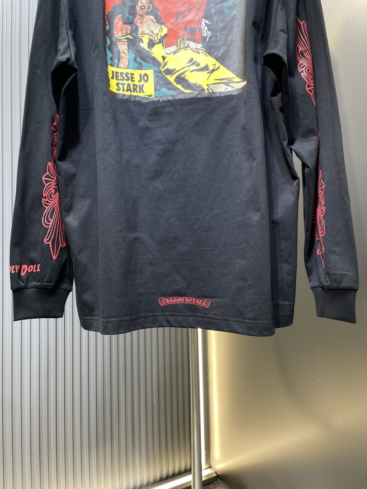 CHROME HEARTS JESSE JO CROSS Floral Cross Long Sleeve T-Shirt (CH-2022-001）