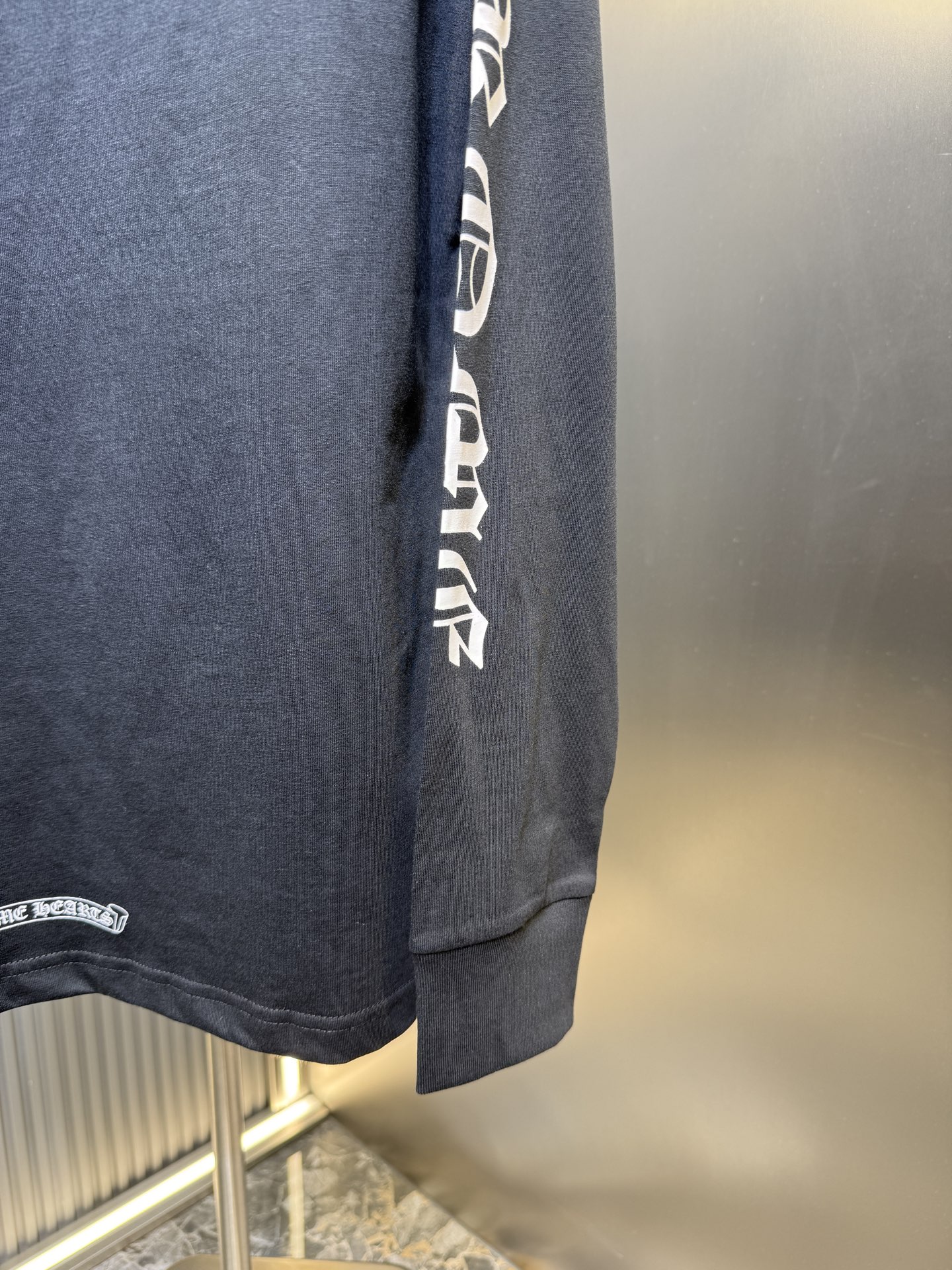 CHROME HEARTS neck logo T-shirt black x white (CH-066）
