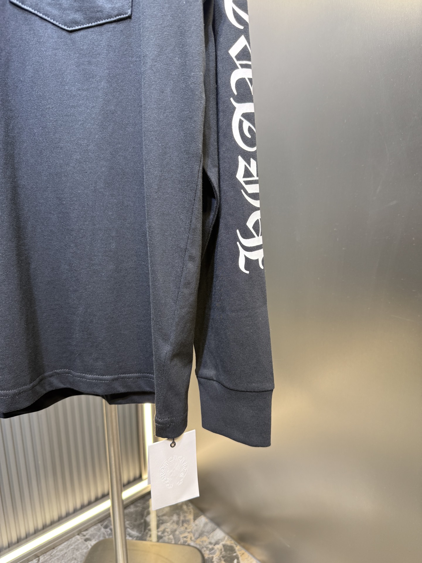 CHROME HEARTS neck logo T-shirt black x white (CH-066）