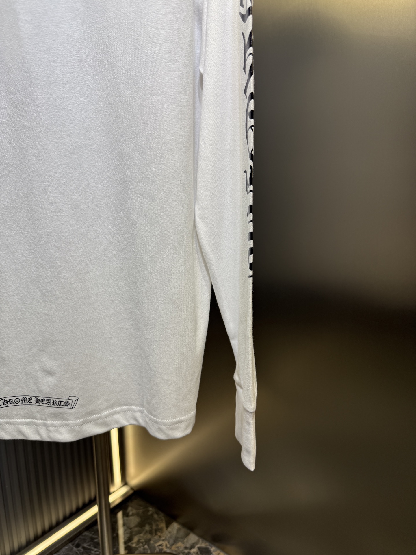 CHROME HEARTS neck logo T-shirt black x white (CH-066）