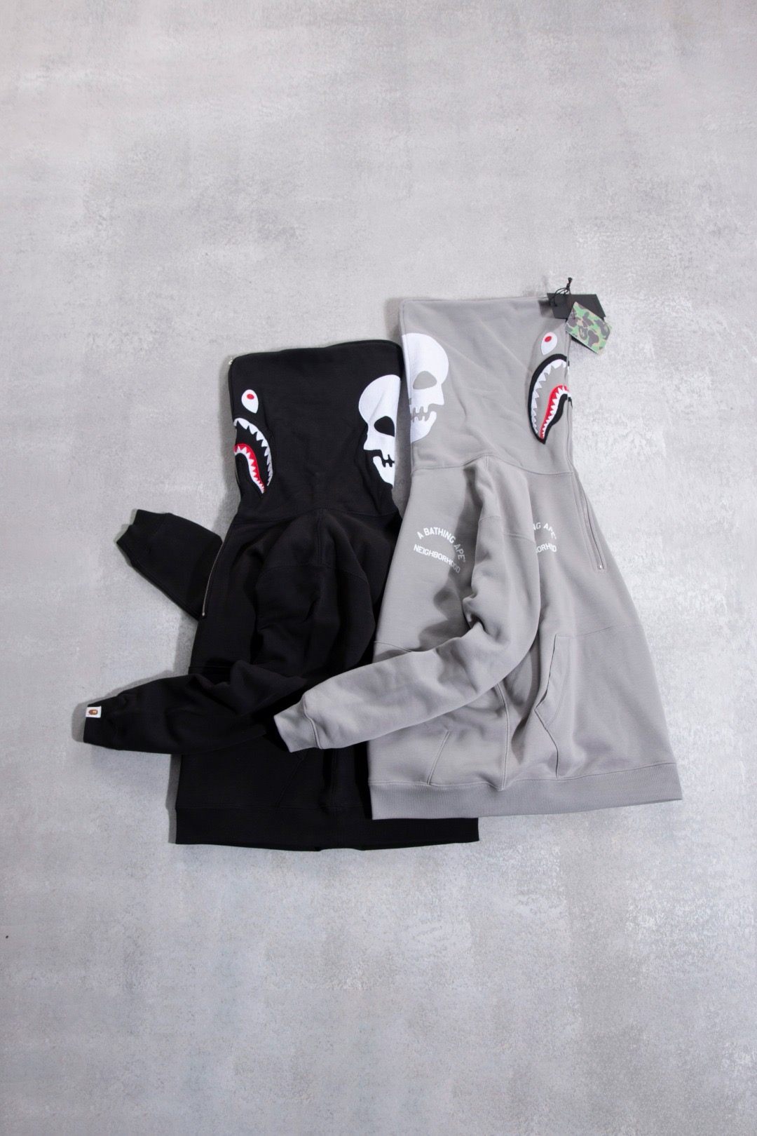 BAPE X NBHD TWO FACE HALF ZIP PULLOVER HOODIE（1K73-114-907）