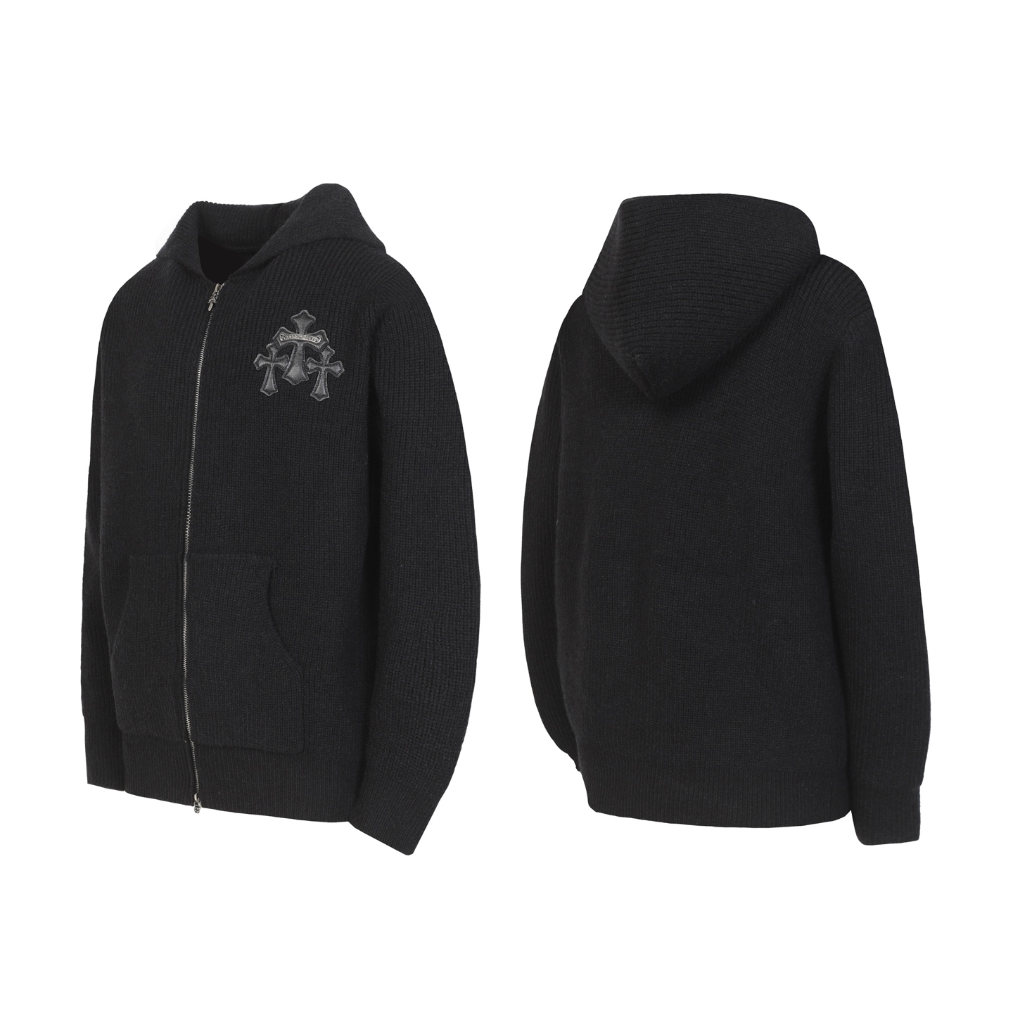 Chrome Hearts Cemetery Cross Dagger Zipper Shirt （CH-0000177）