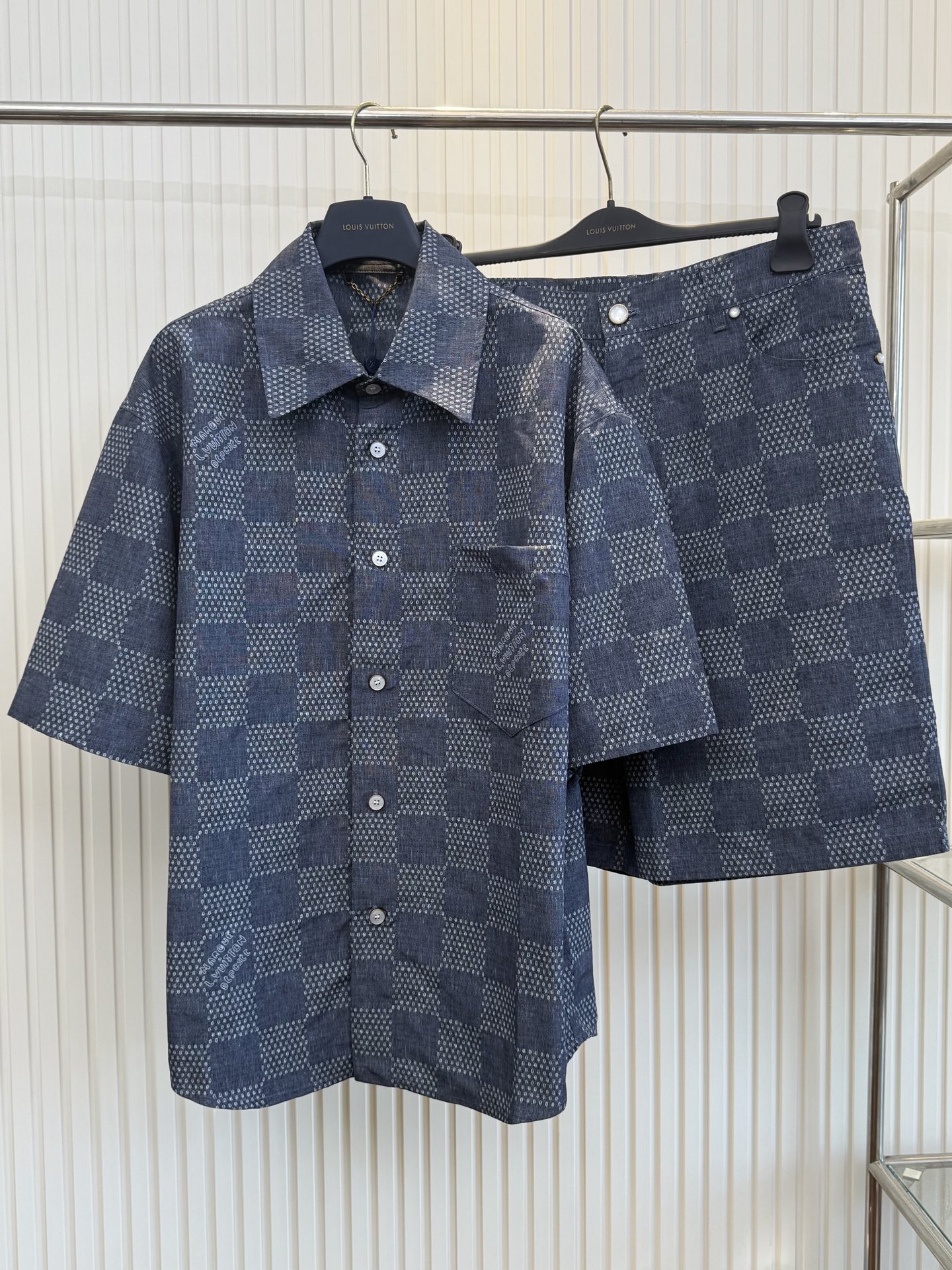 Louis Vuitton Damier Denim Chambray Workwear Shirt（1AFXLP）