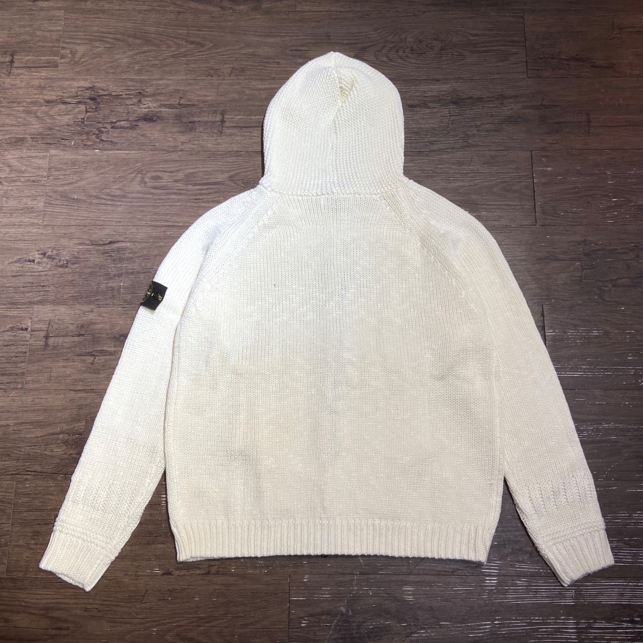 Stone Island Wappen Wool Knit Hooded Zip-Up Jacket（7715544D4-V0099）