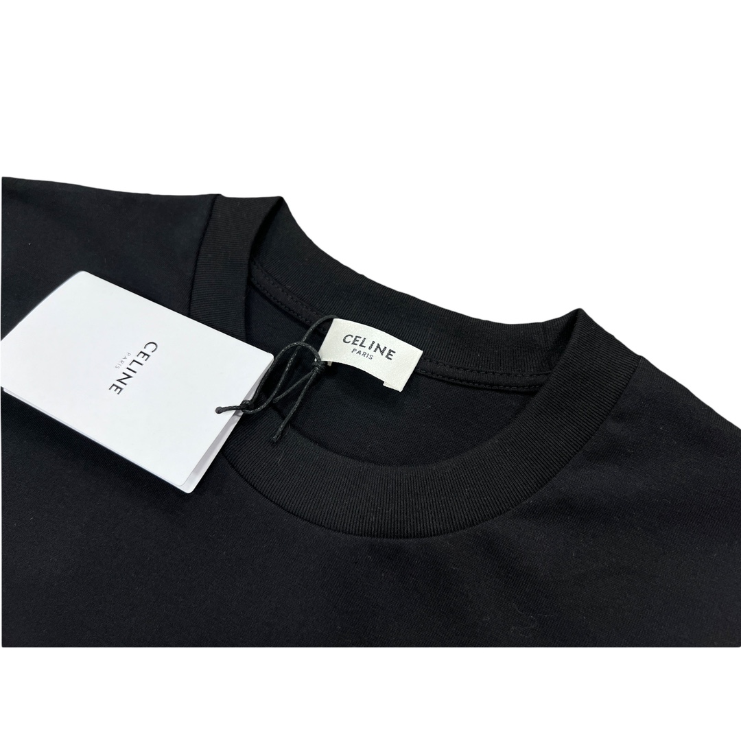 CELINE Loose T-Shirt 'Black/Red' (2X51I671Q-38BR）