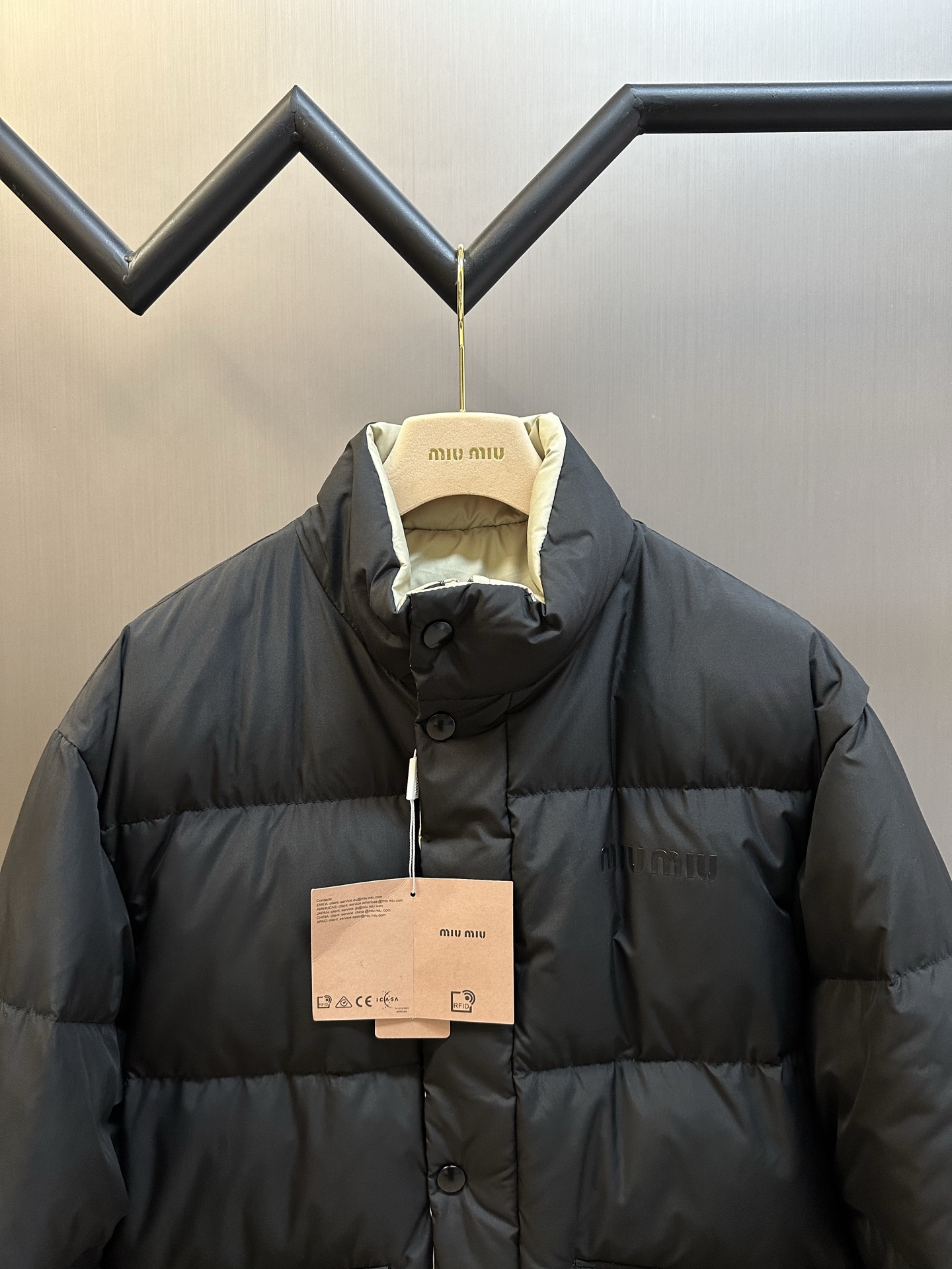 MIU MIU Reversible Stand Collar Down Jacket（ML1320-17OP-F0OQU-S-OOO）
