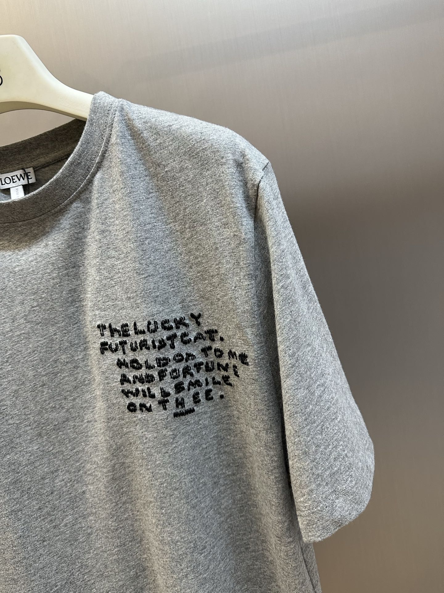 Loewe Futuristic Cat Embroidered Short-Sleeve T-Shirt (S359AJ2X02-1440）