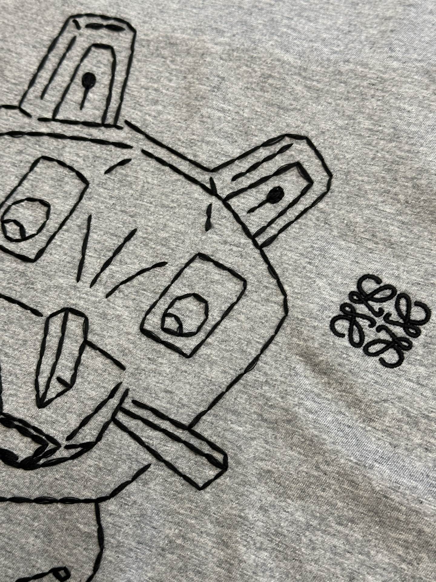 LOEWE Long sleeve T-shirt in cotton Grey (H526Y24J32-1440）