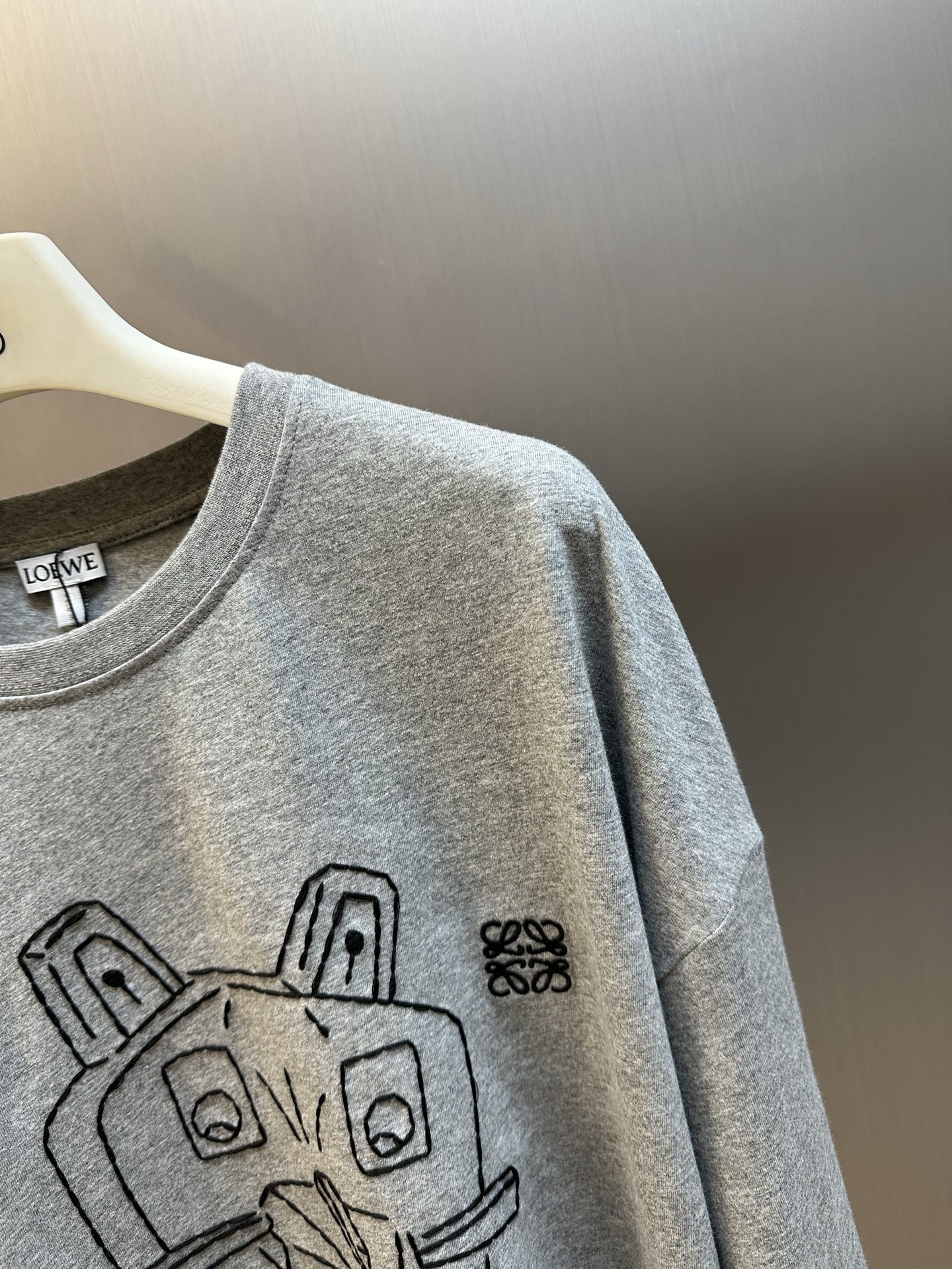 LOEWE Long sleeve T-shirt in cotton Grey (H526Y24J32-1440）